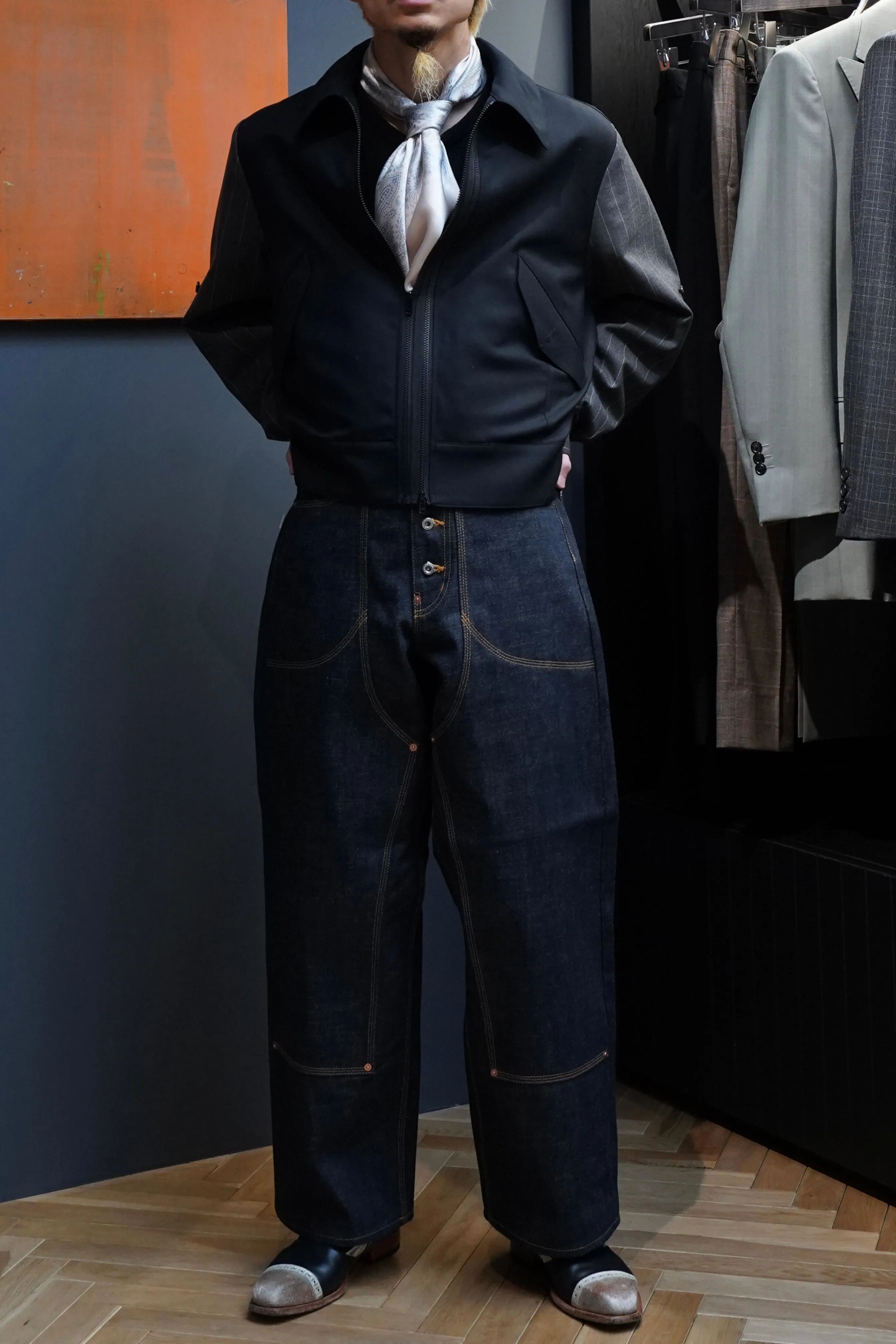 SUGARHILL CLASSIC DOUBLE KNEE DENIM PANTS (RIGID INDIGO)