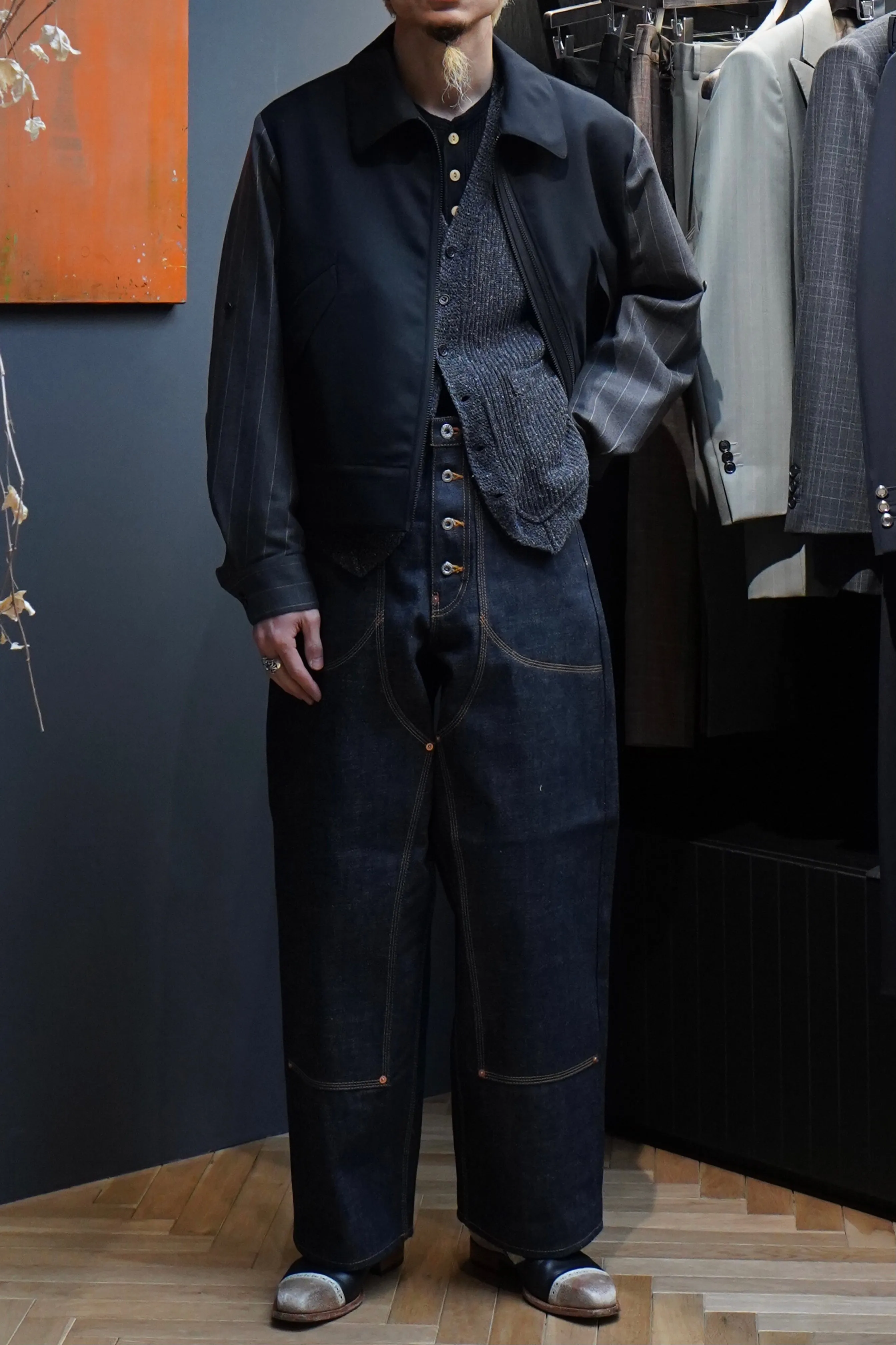 SUGARHILL CLASSIC DOUBLE KNEE DENIM PANTS (RIGID INDIGO)