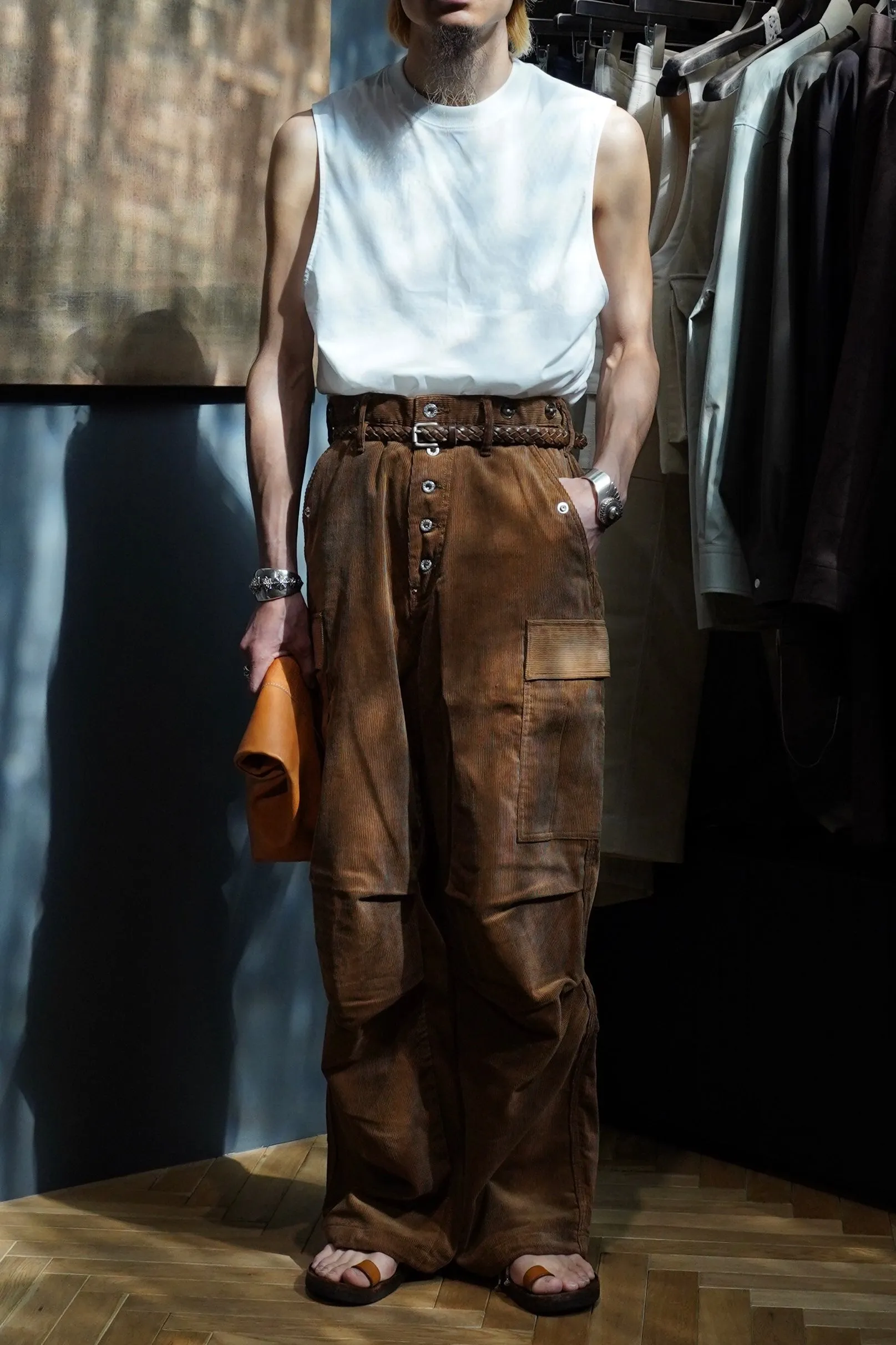 SUGARHILL CORDUROY ARMY CARGO PANTS(BROWN)