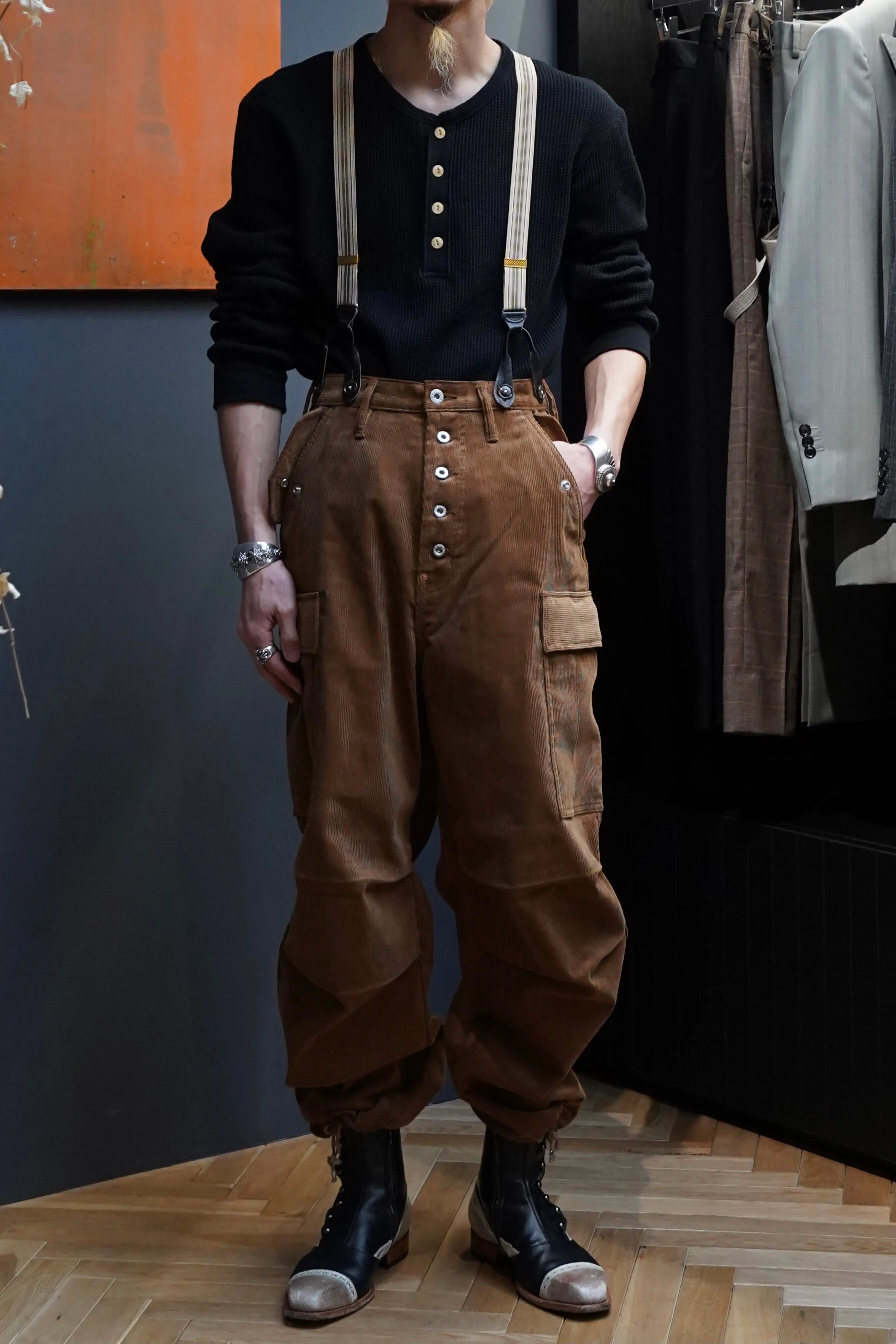 SUGARHILL CORDUROY ARMY CARGO PANTS(BROWN)