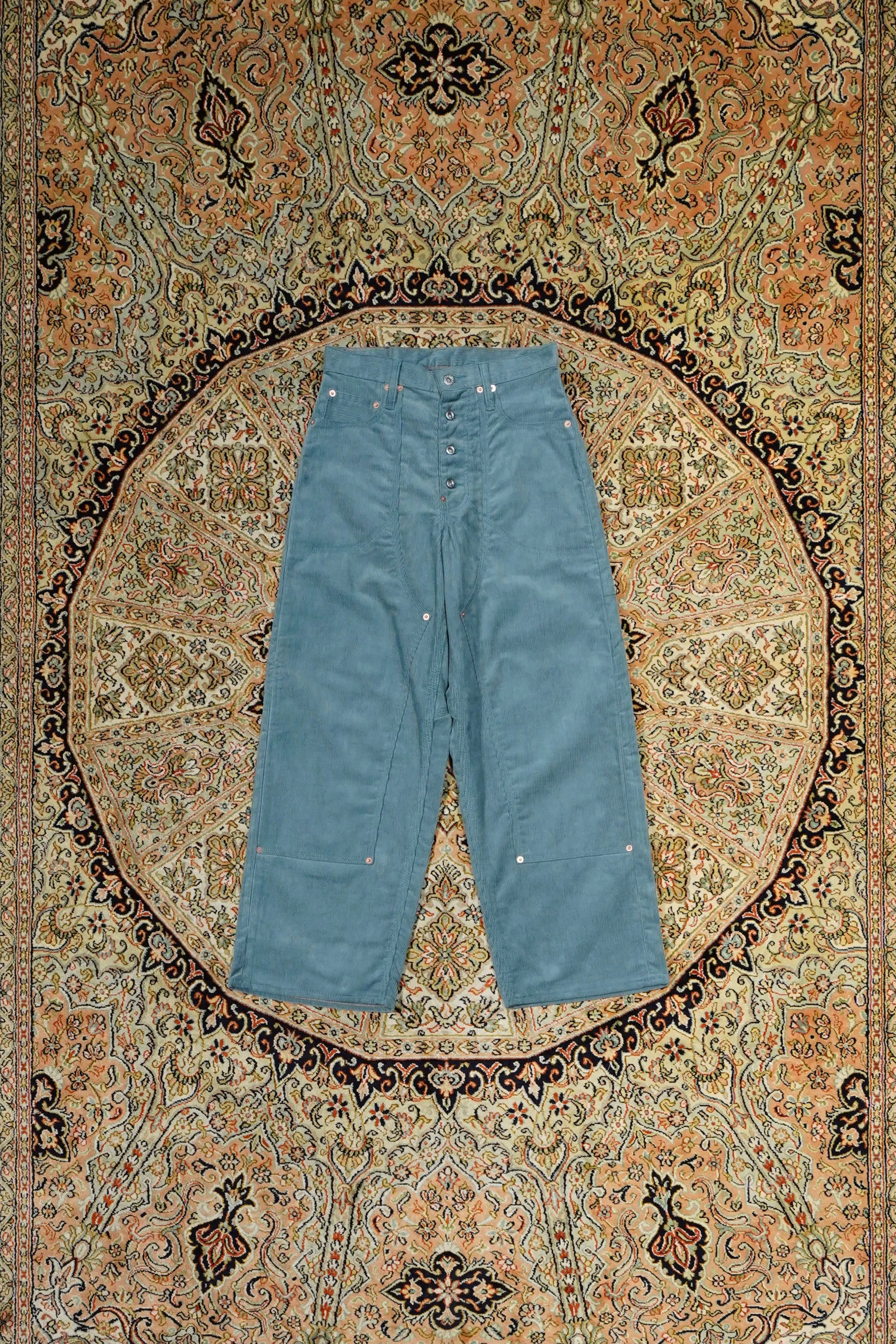 SUGARHILL CORDUROY DOUBLE KNEE DENIM PANTS (BLUE)