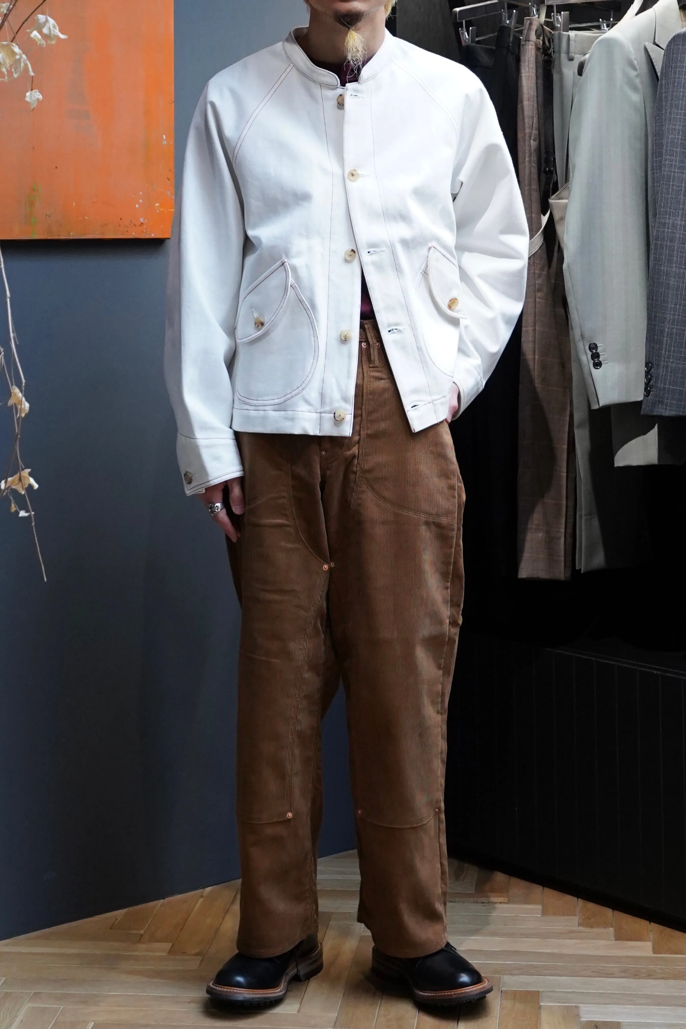 SUGARHILL CORDUROY DOUBLE KNEE DENIM PANTS(BROWN)
