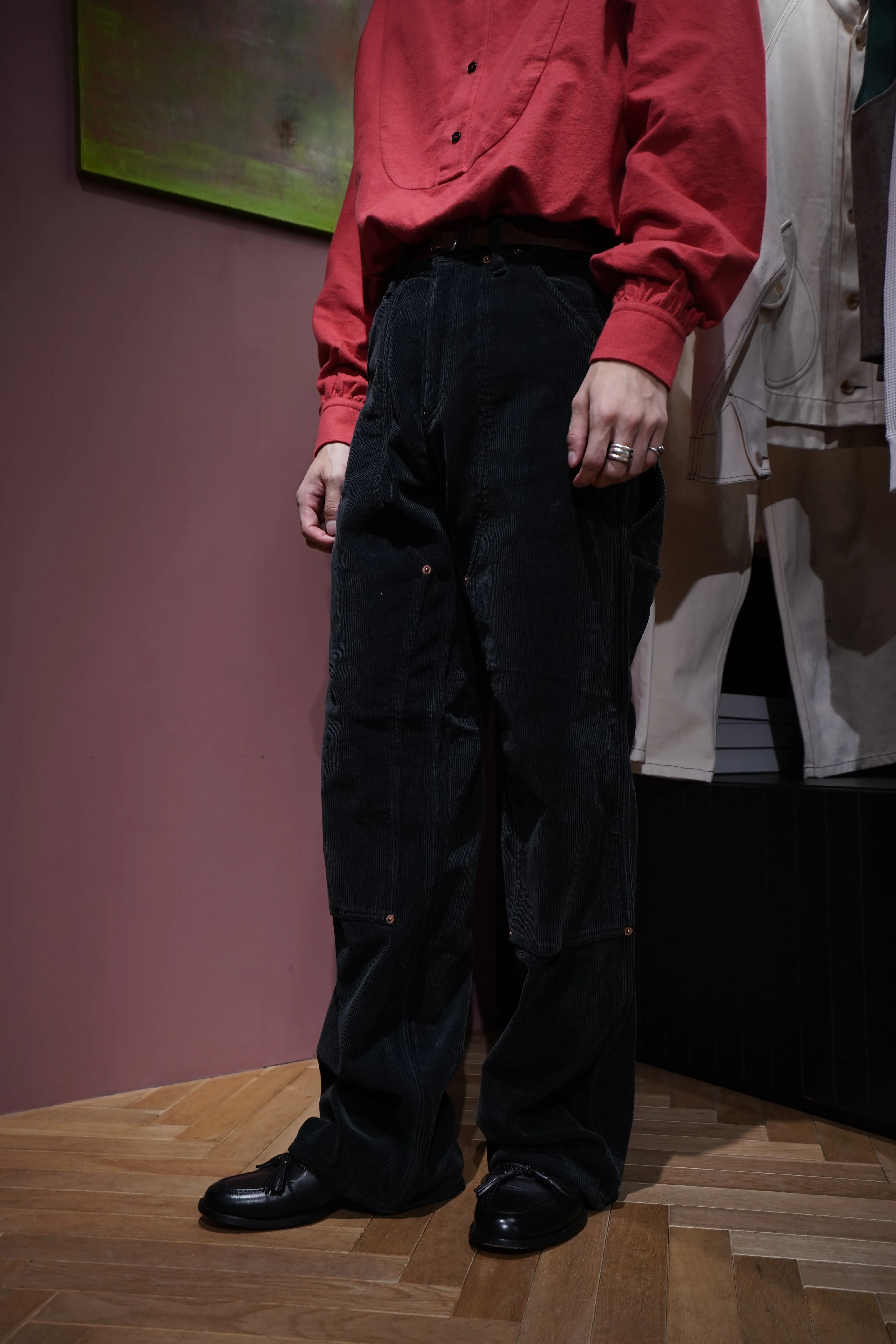 SUGARHILL COURDUROY PAINTER TROUSERS (BLACK)