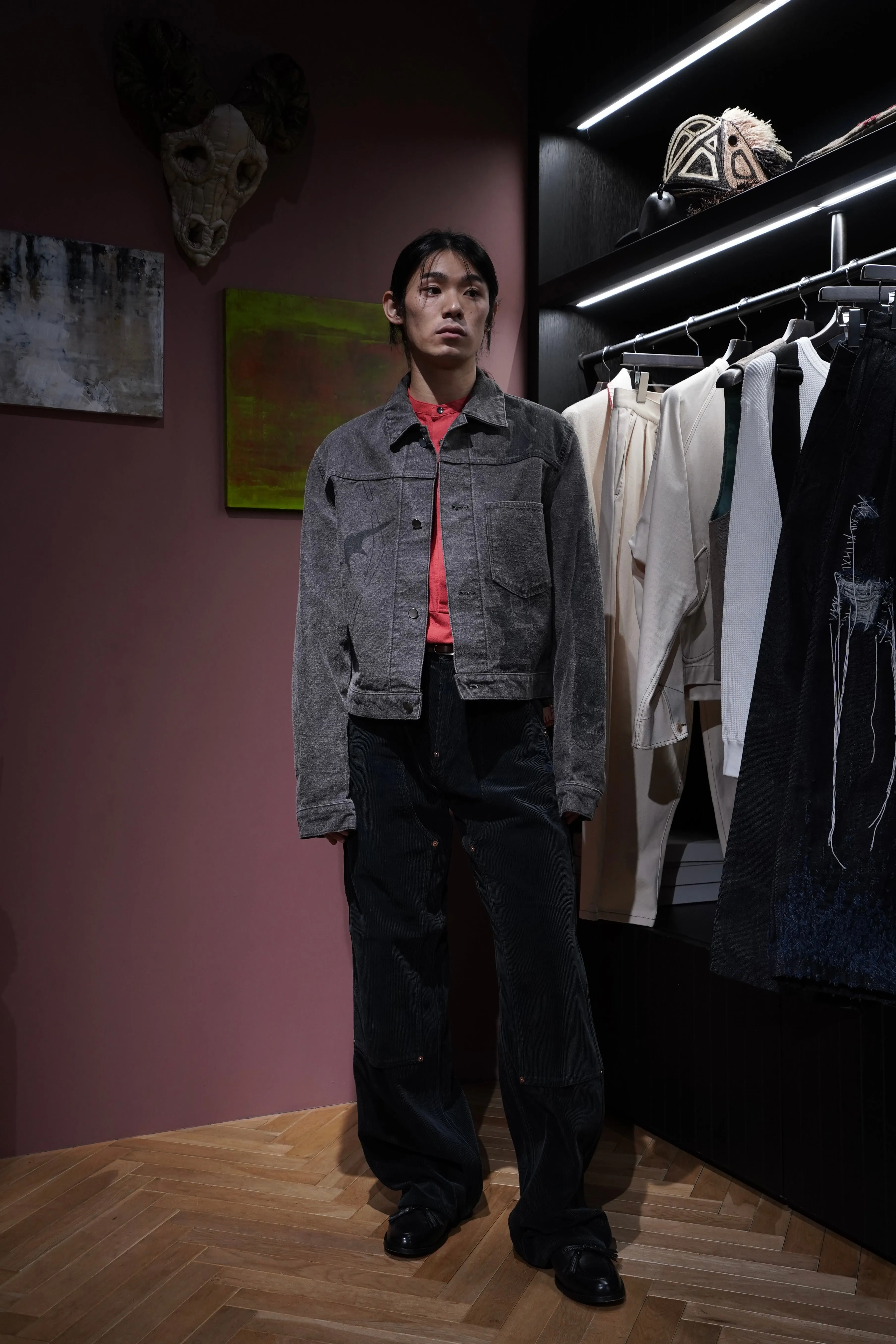 SUGARHILL COURDUROY PAINTER TROUSERS (BLACK)