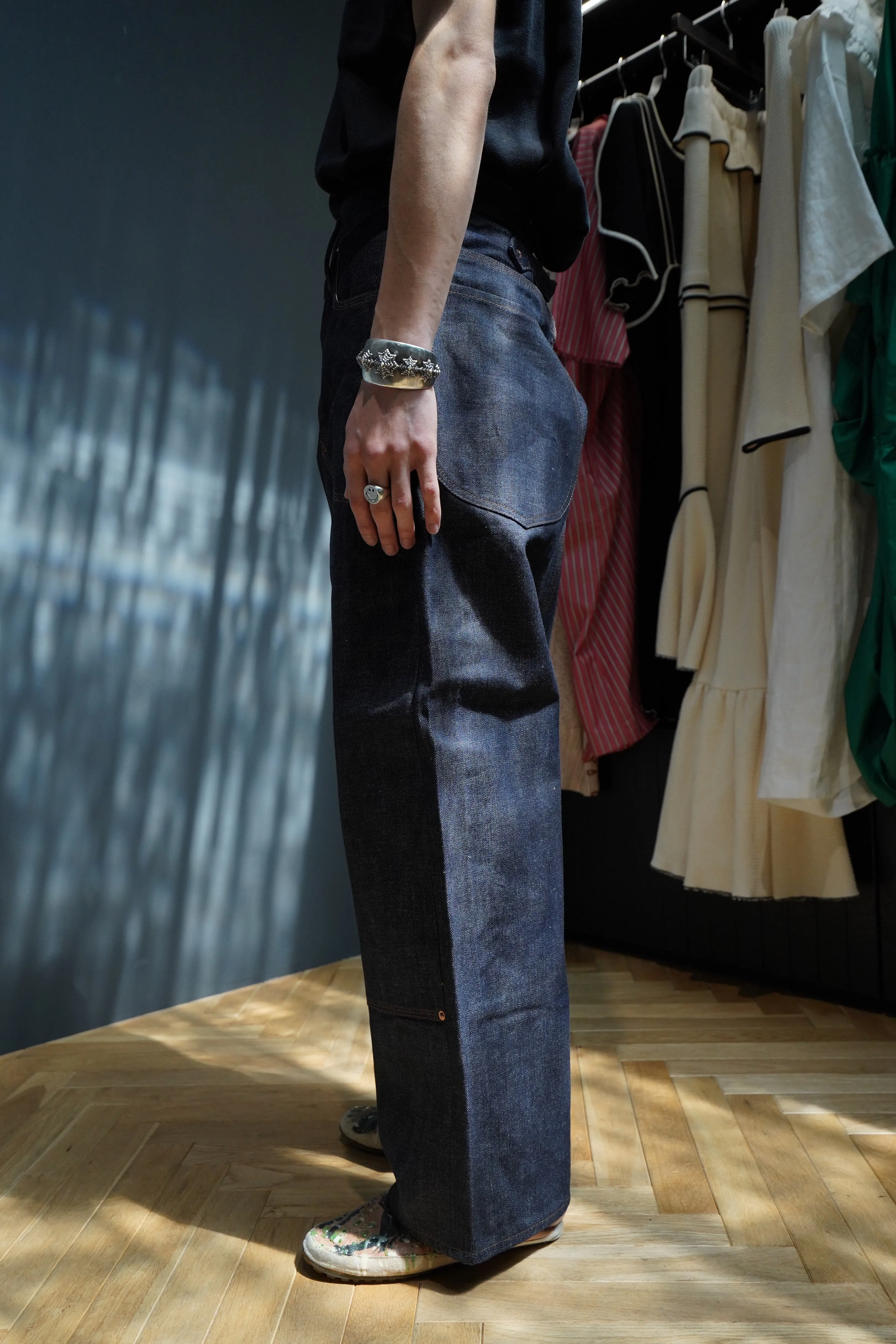SUGARHILL DOUBLE KNEE DENIM PANTS PRODUCTED BY UNUSED