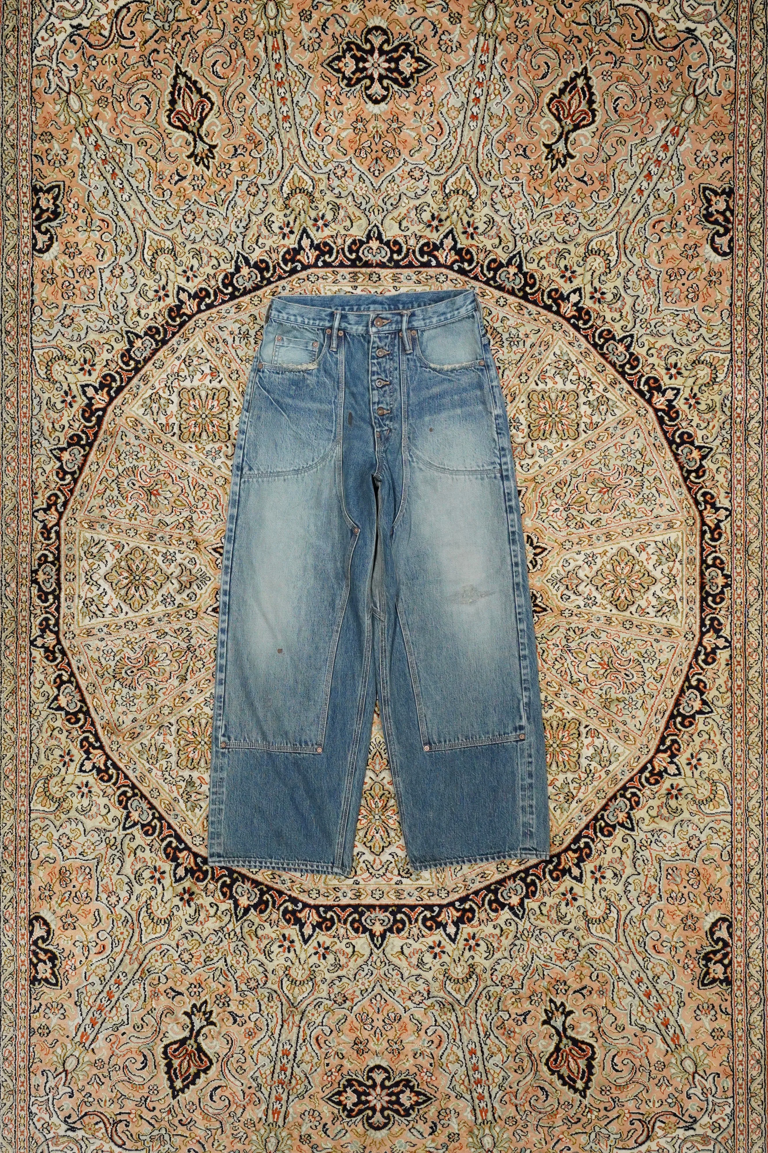 SUGARHILL FADED DOUBLE KNEE DENIM PANTS PRODUCTED BY UNUSED