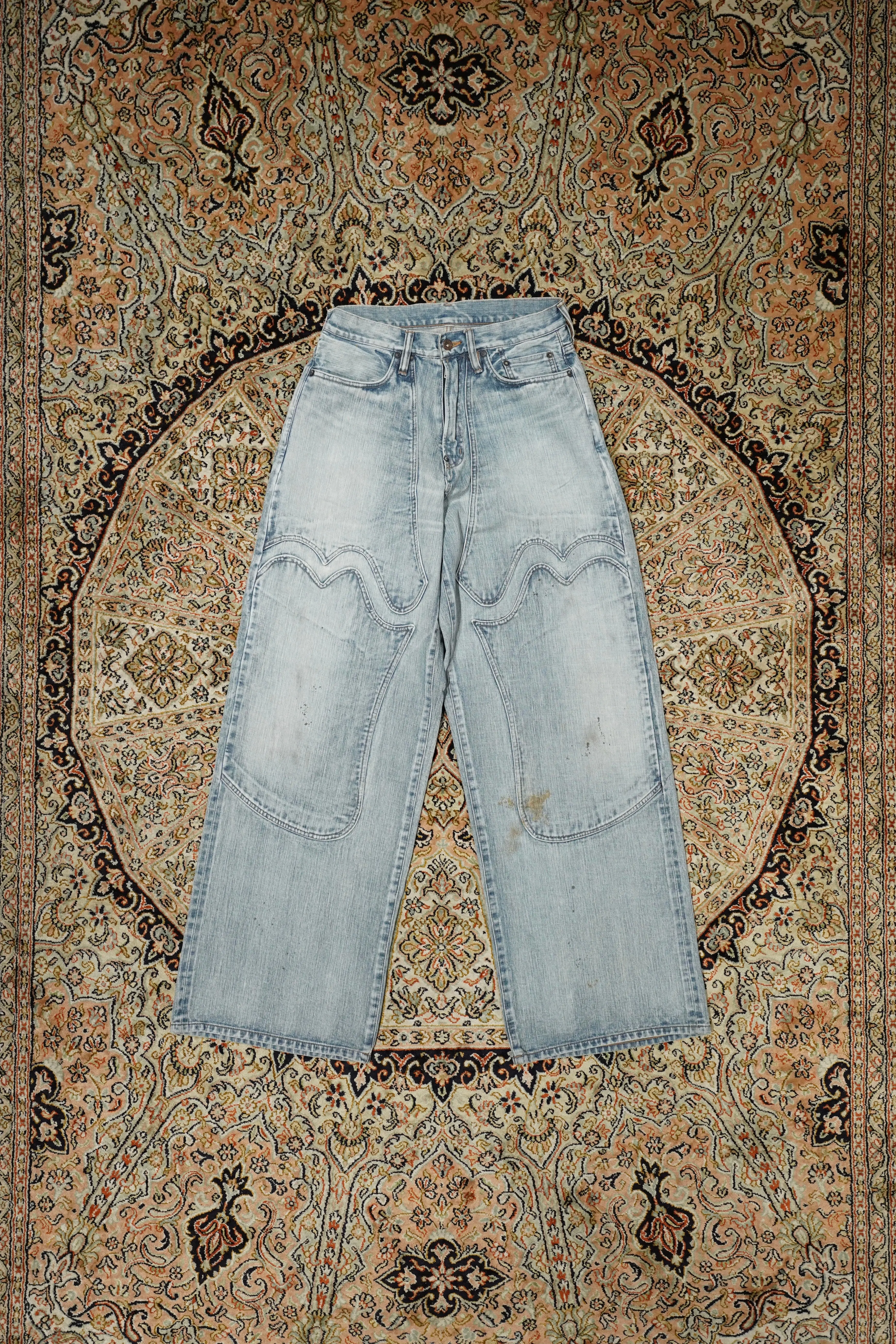 SUGARHILL FADED MODERN DENIM WESTERN WIDE TROUSERS