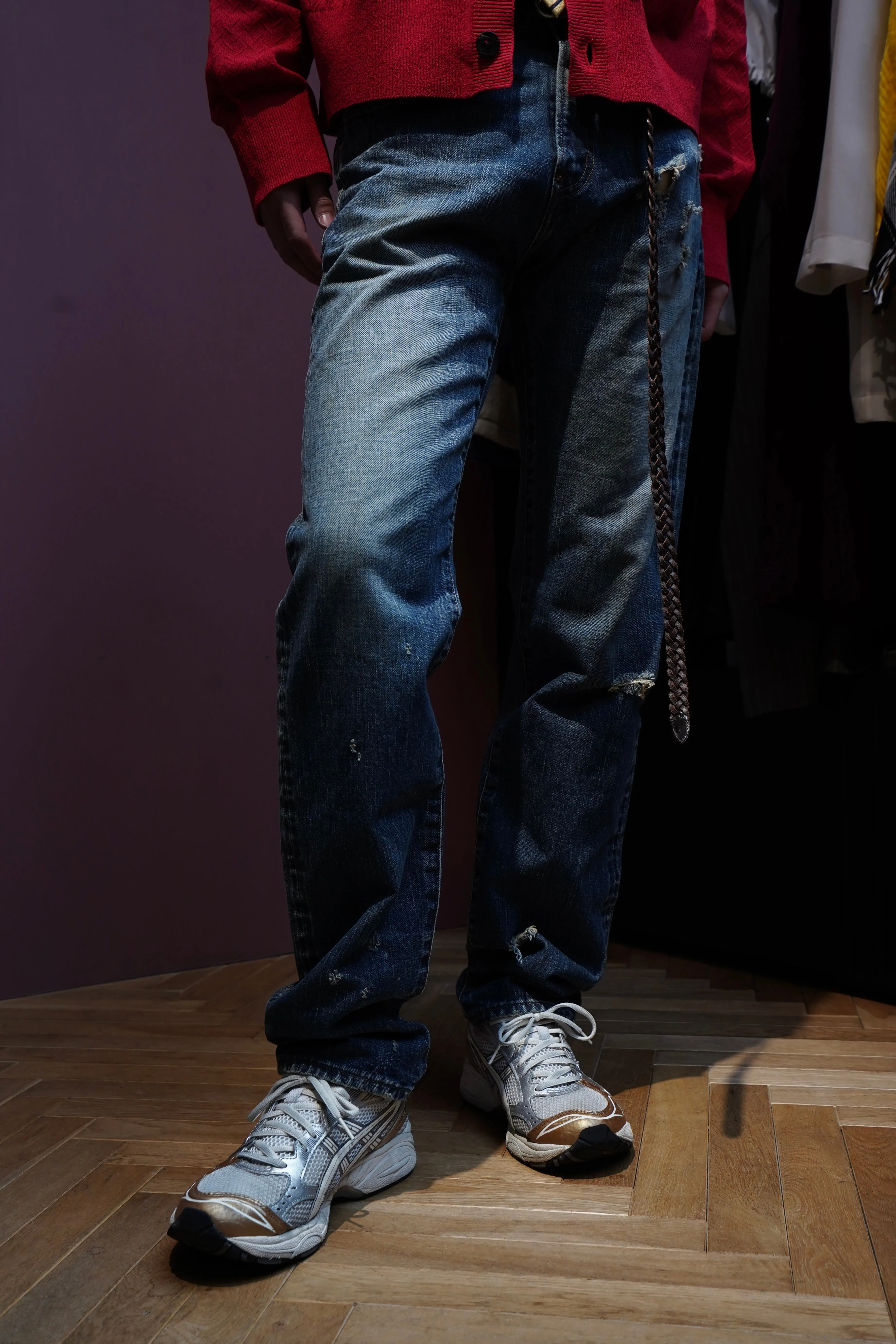 SUGARHILL FADED MODERN REGULAR TROUSERS (FADED INDIGO)