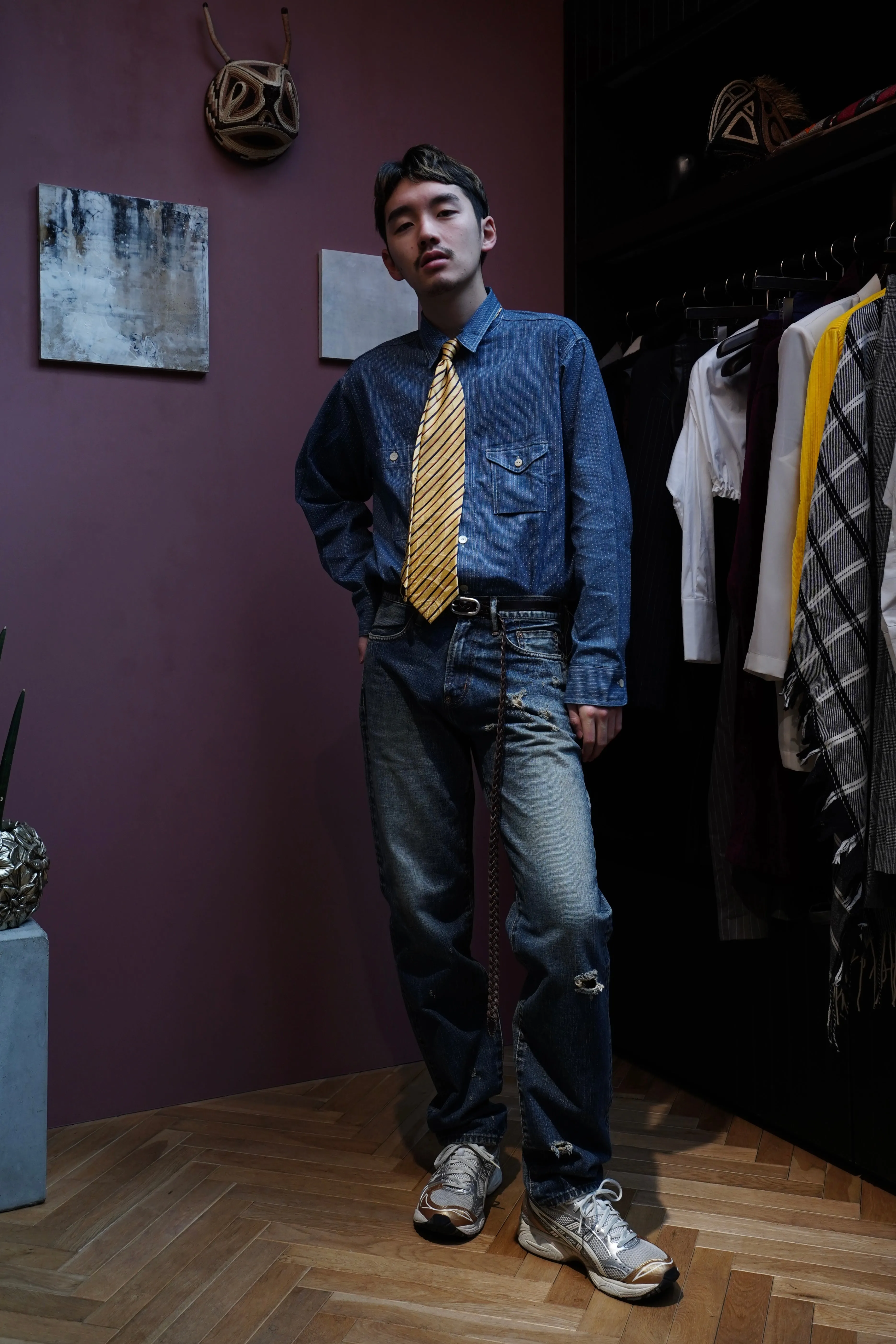 SUGARHILL FADED MODERN REGULAR TROUSERS (FADED INDIGO)