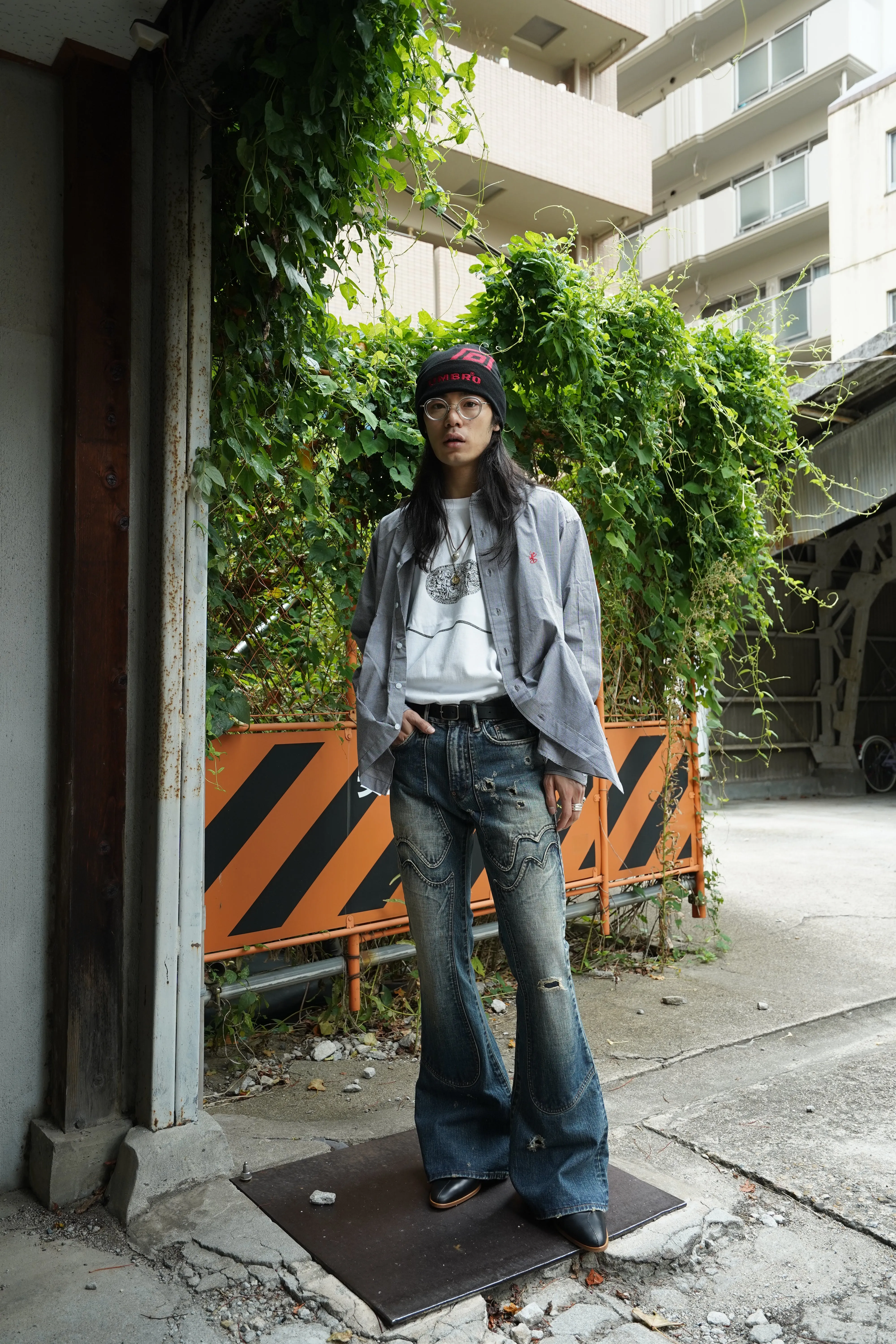 SUGARHILL FADED MODERN WESTERN FLARED TROUSERS (FADED INDIGO)