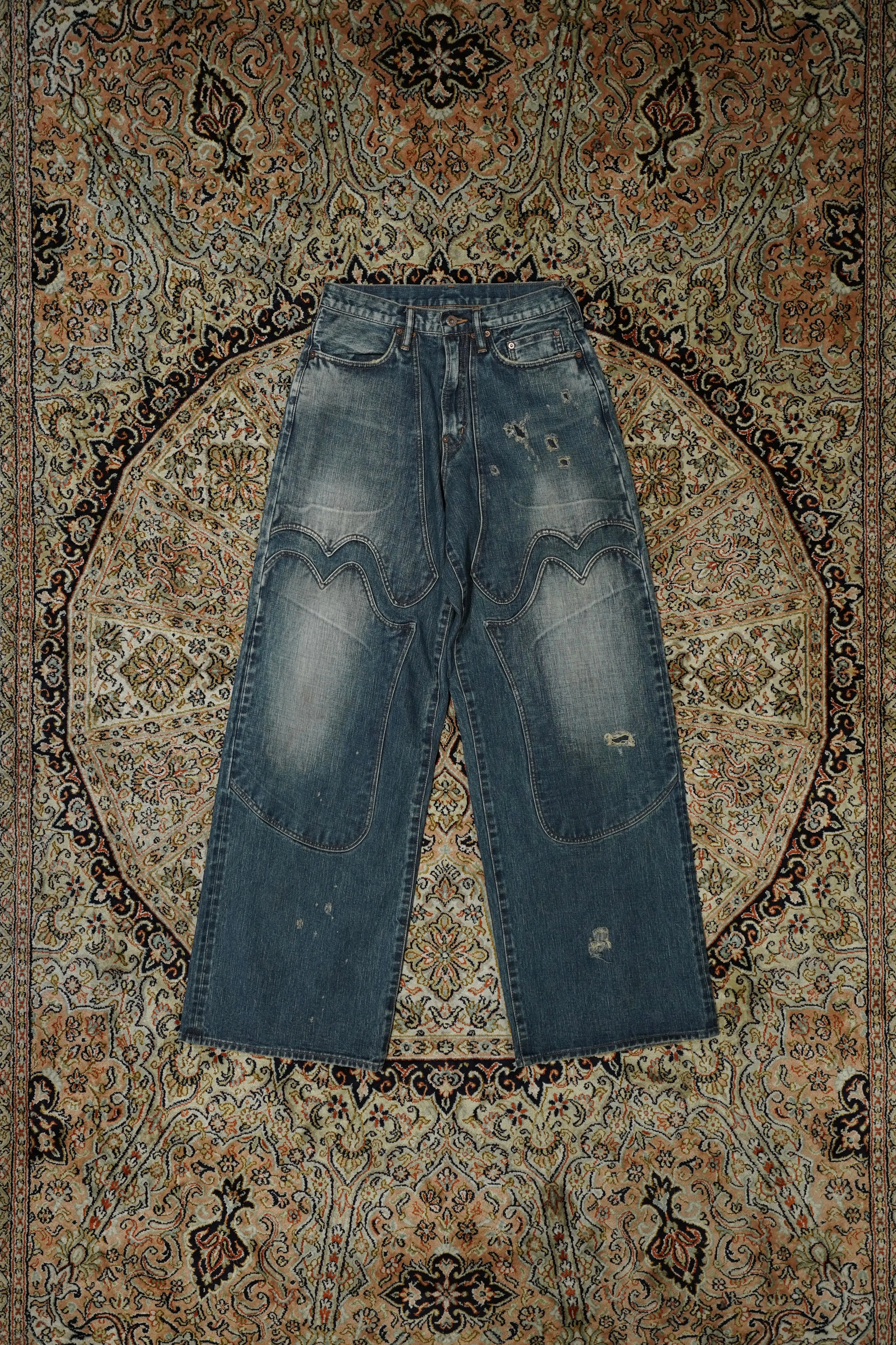 SUGARHILL FADED MODERN WESTERN WIDE TROUSERS (FADED INDIGO)