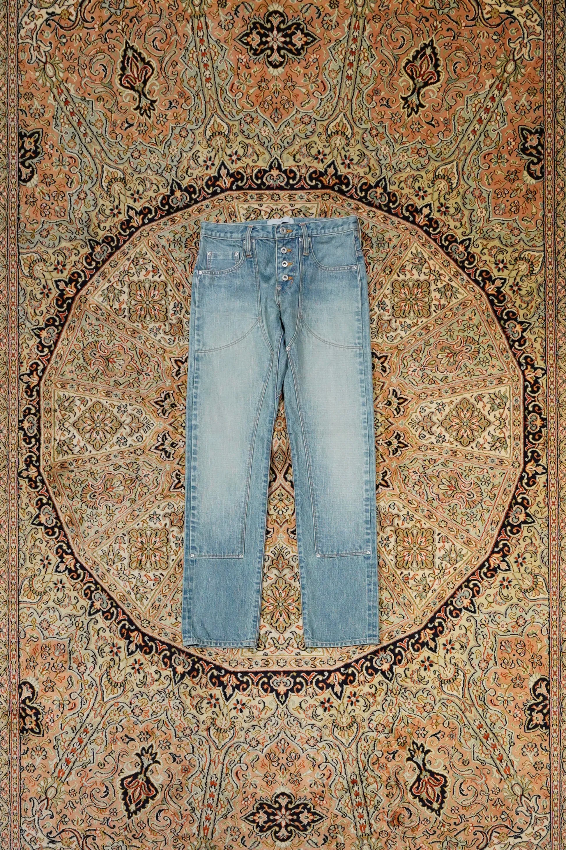 SUGARHILL FADED STRAIGHT DOUBLE KNEE PANTS (FADED INDIGO)