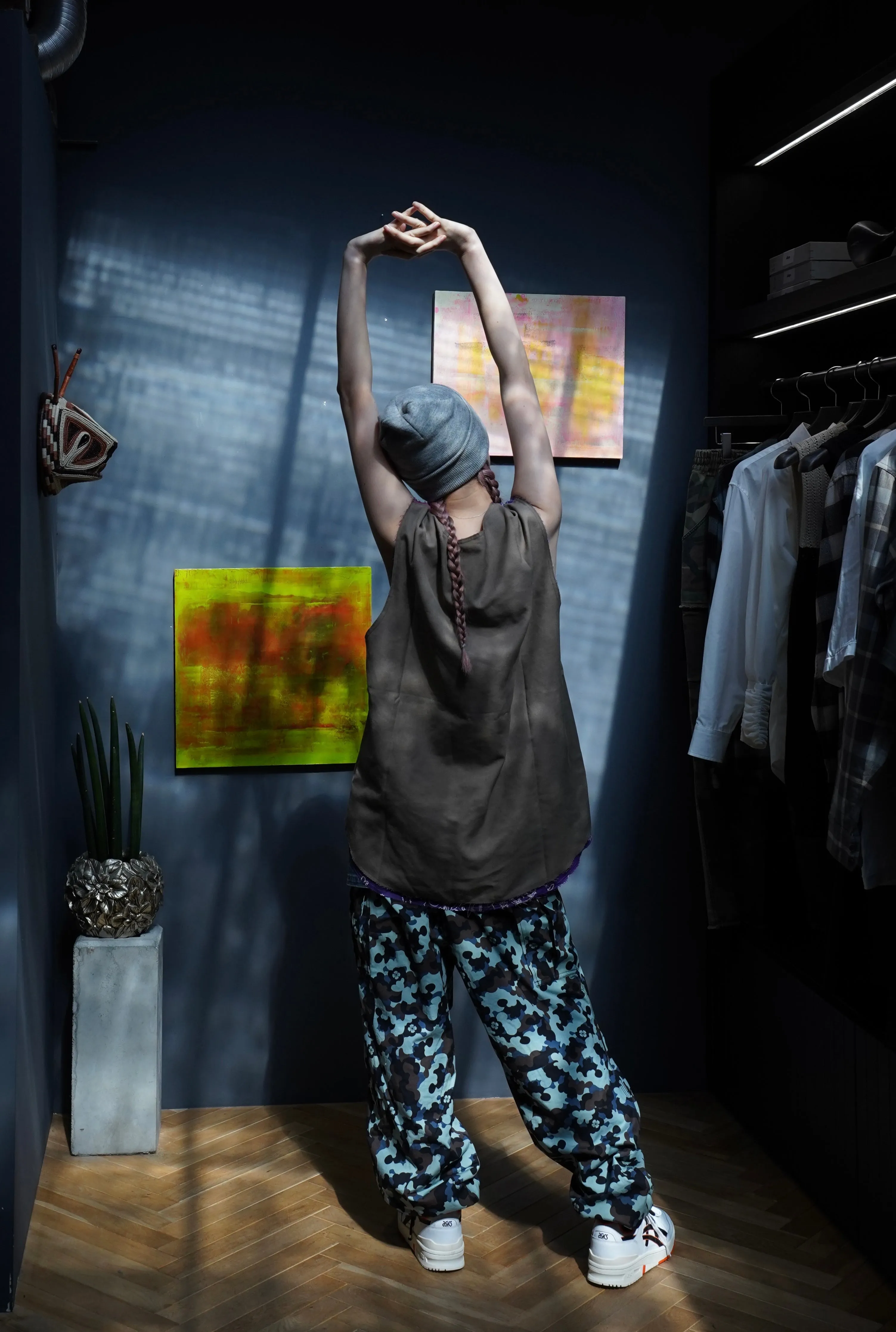 SUGARHILL FLOWER CAMO CARGO TROUSERS (BLUE CAMO)