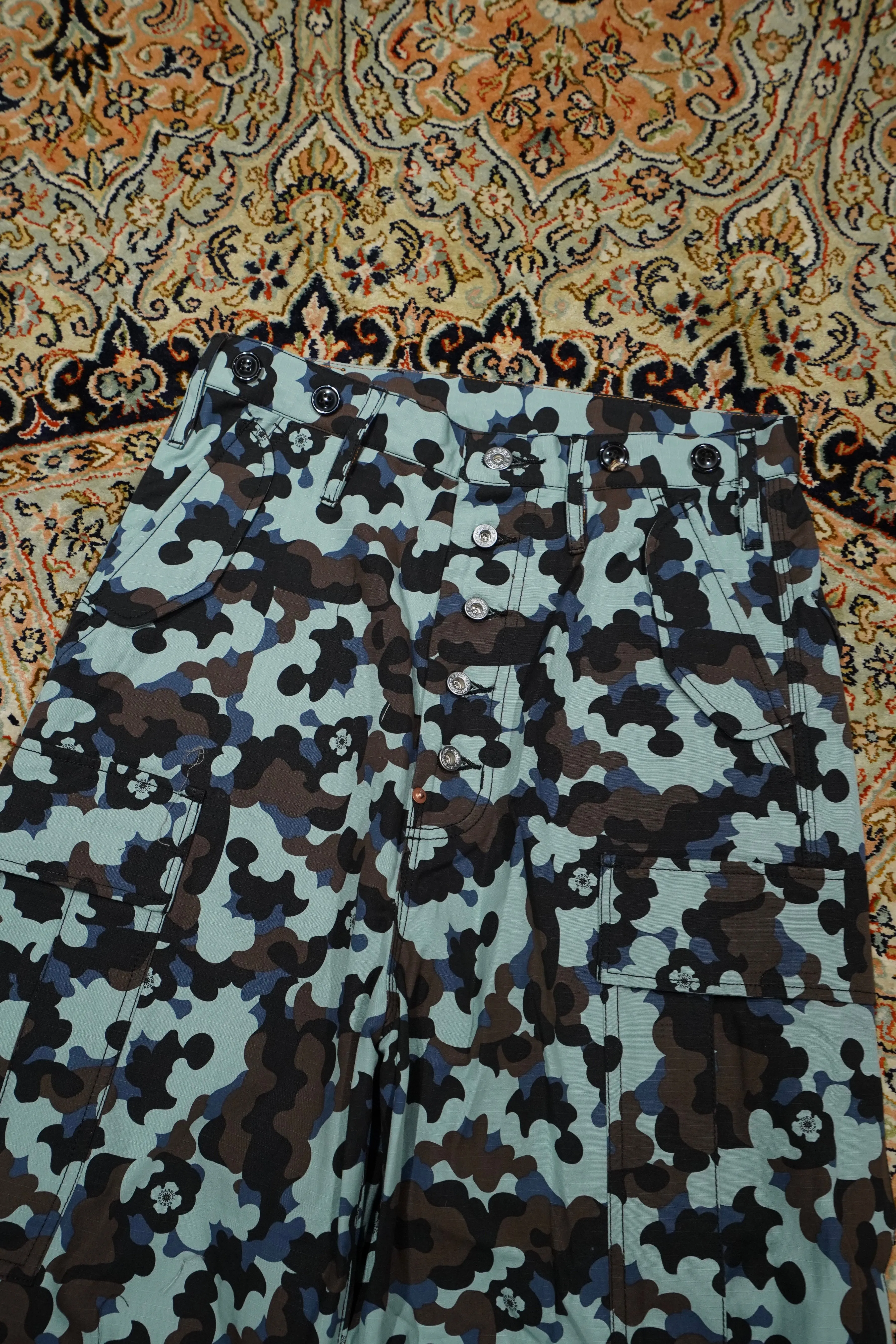 SUGARHILL FLOWER CAMO CARGO TROUSERS (BLUE CAMO)