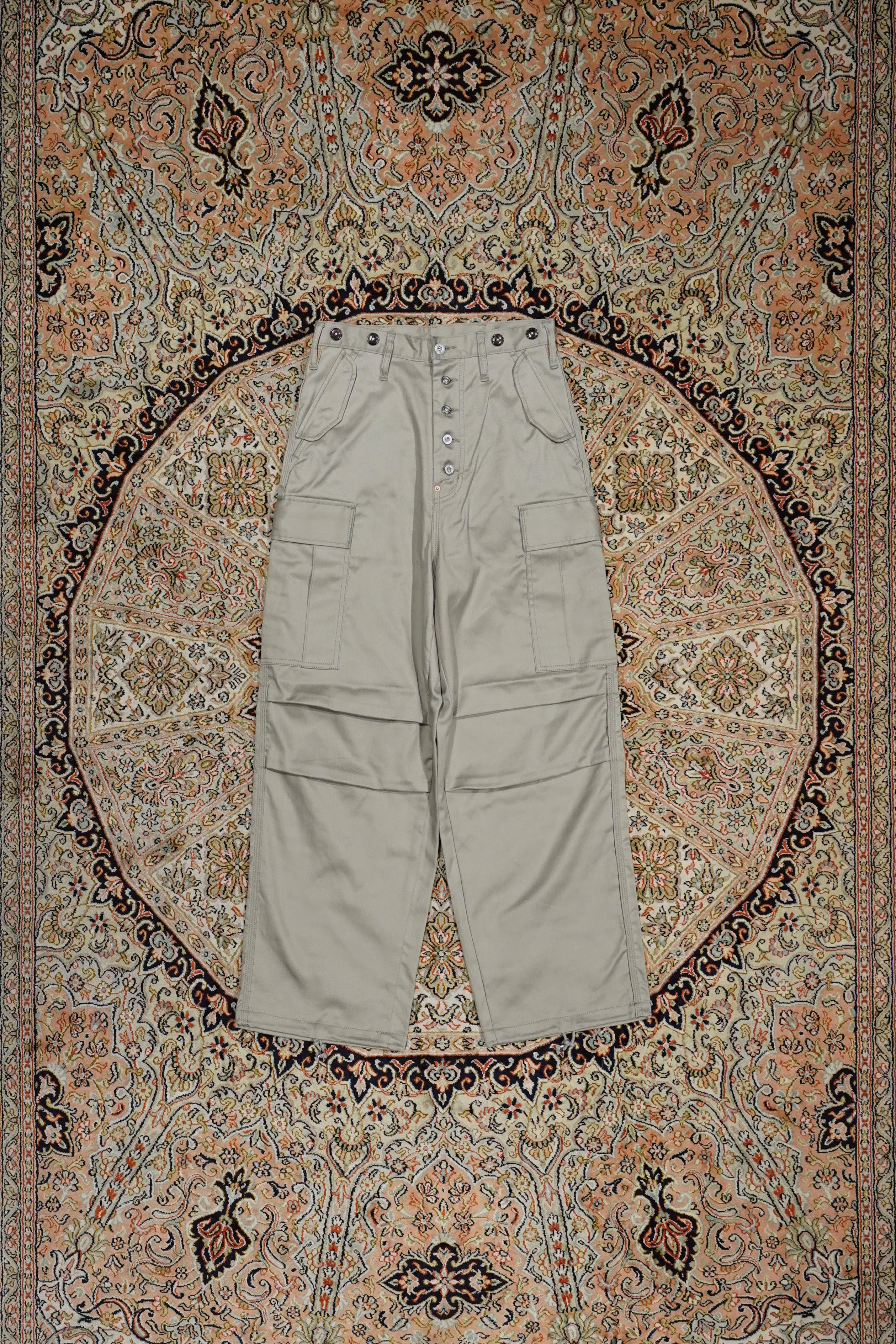 SUGARHILL HERRINGBONE ARMY CARGO PANTS(KHAKI)