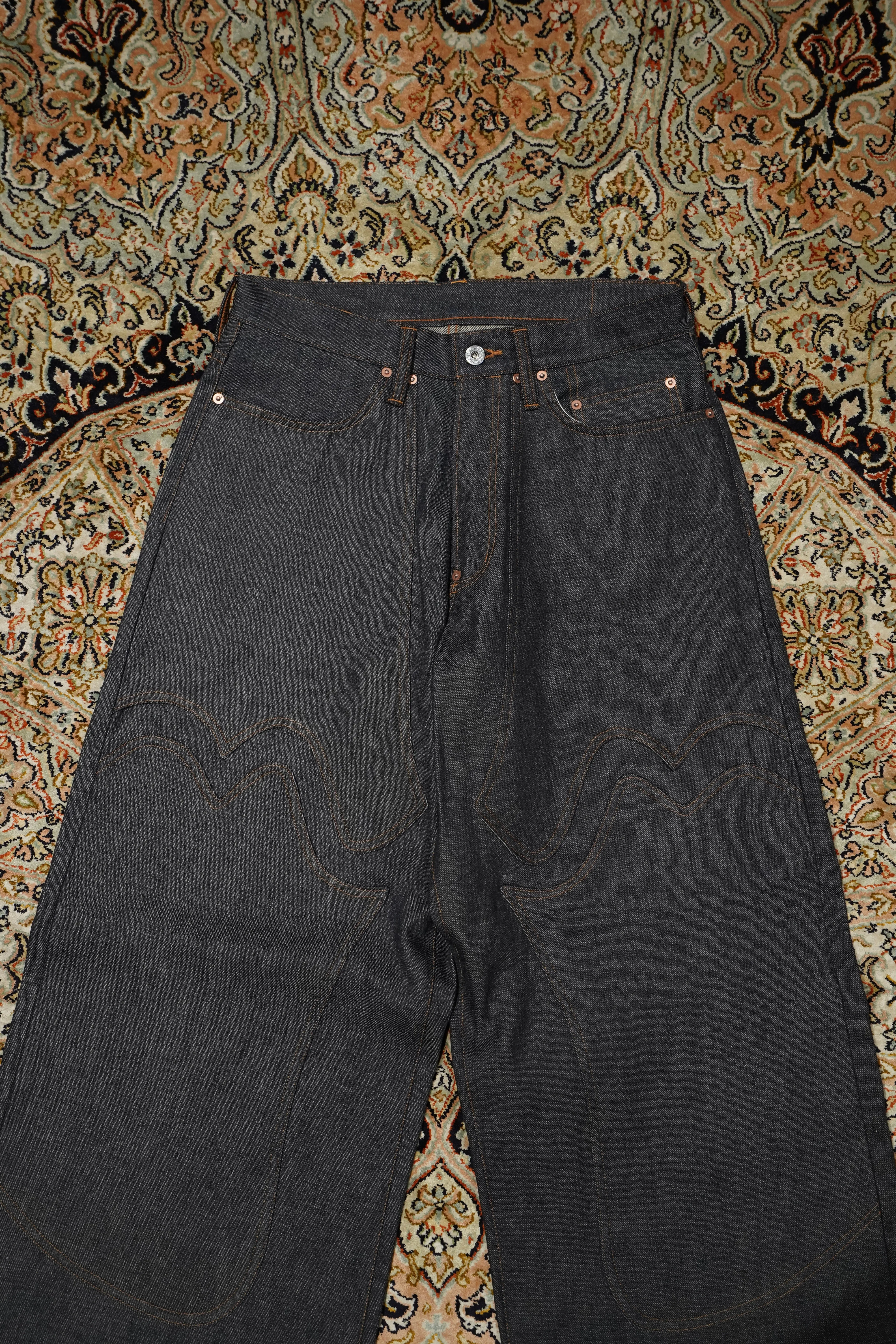 SUGARHILL MODERN WESTERN DENIM WIDE TROUSERS