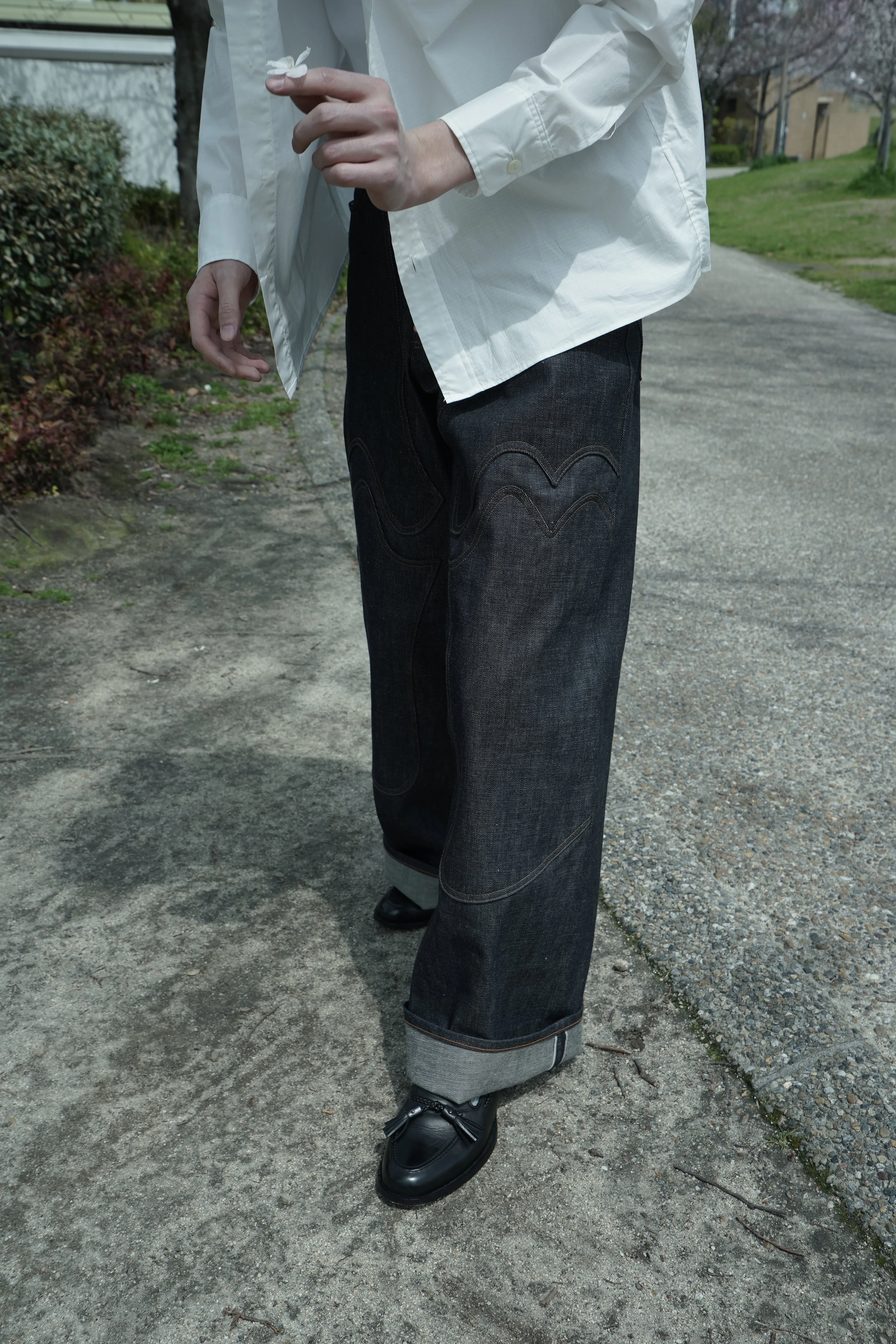 SUGARHILL MODERN WESTERN DENIM WIDE TROUSERS