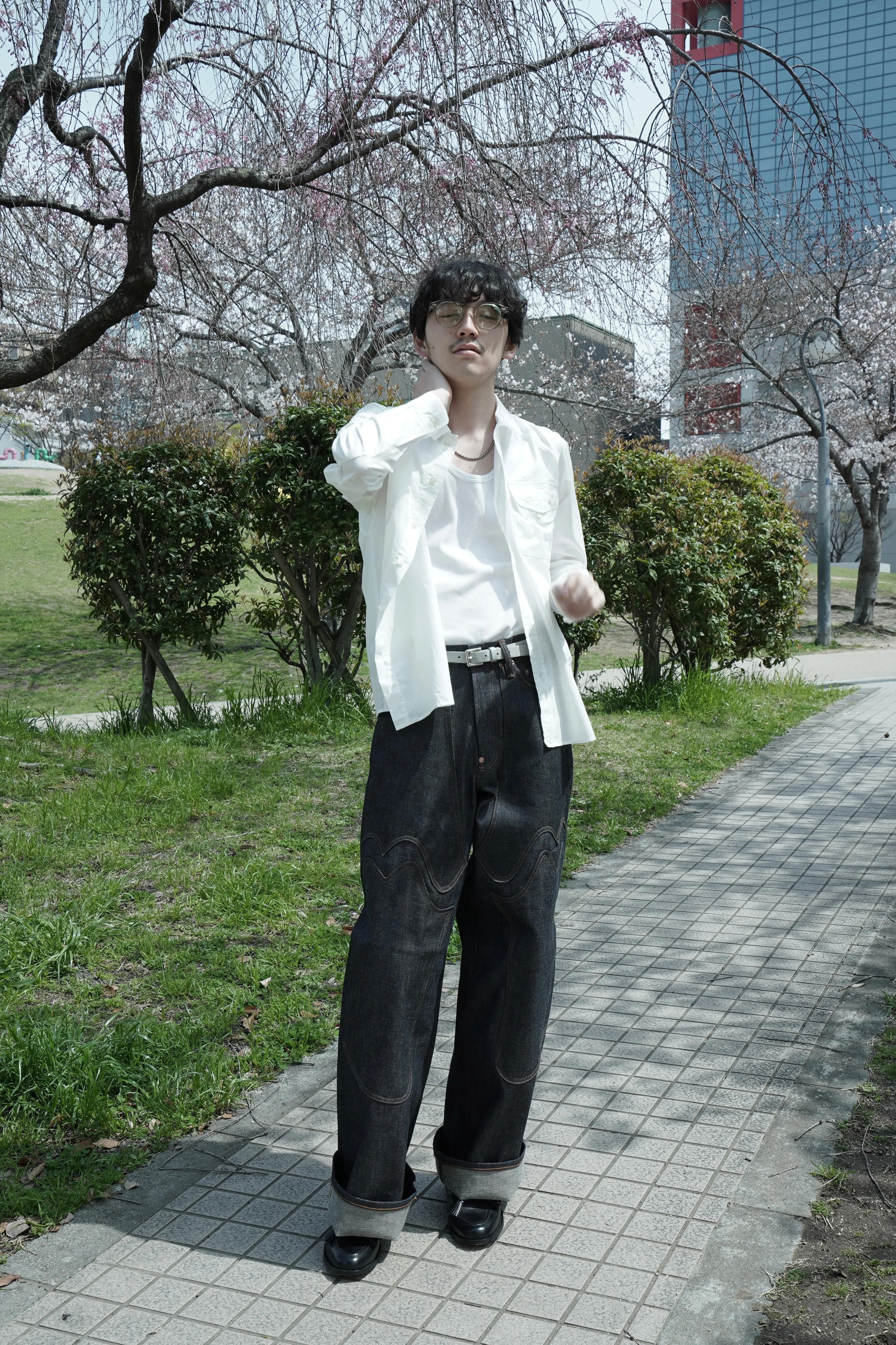 SUGARHILL MODERN WESTERN DENIM WIDE TROUSERS