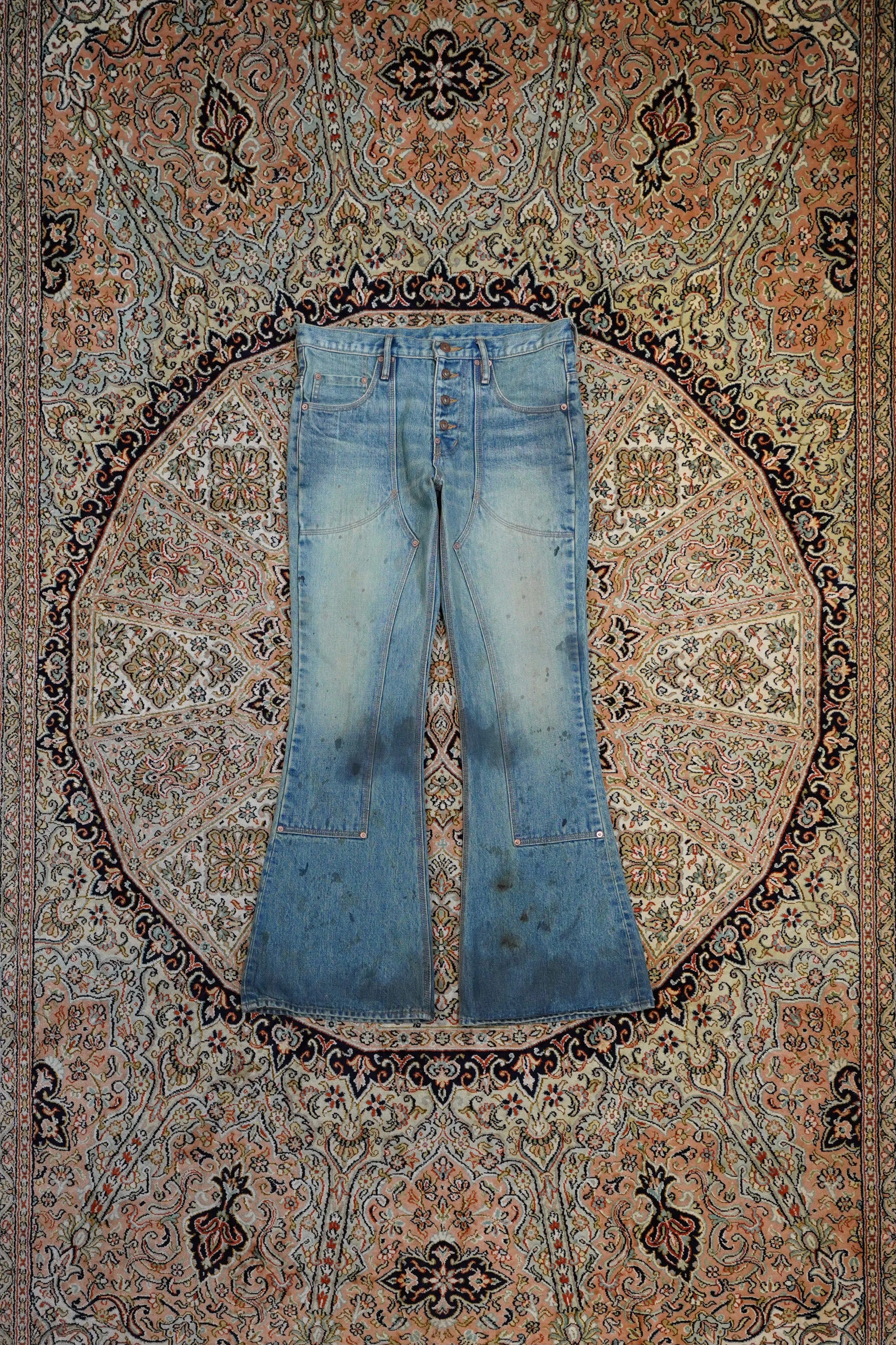 SUGARHILL OILED FADE BELL BOTTOM DENIM PANTS