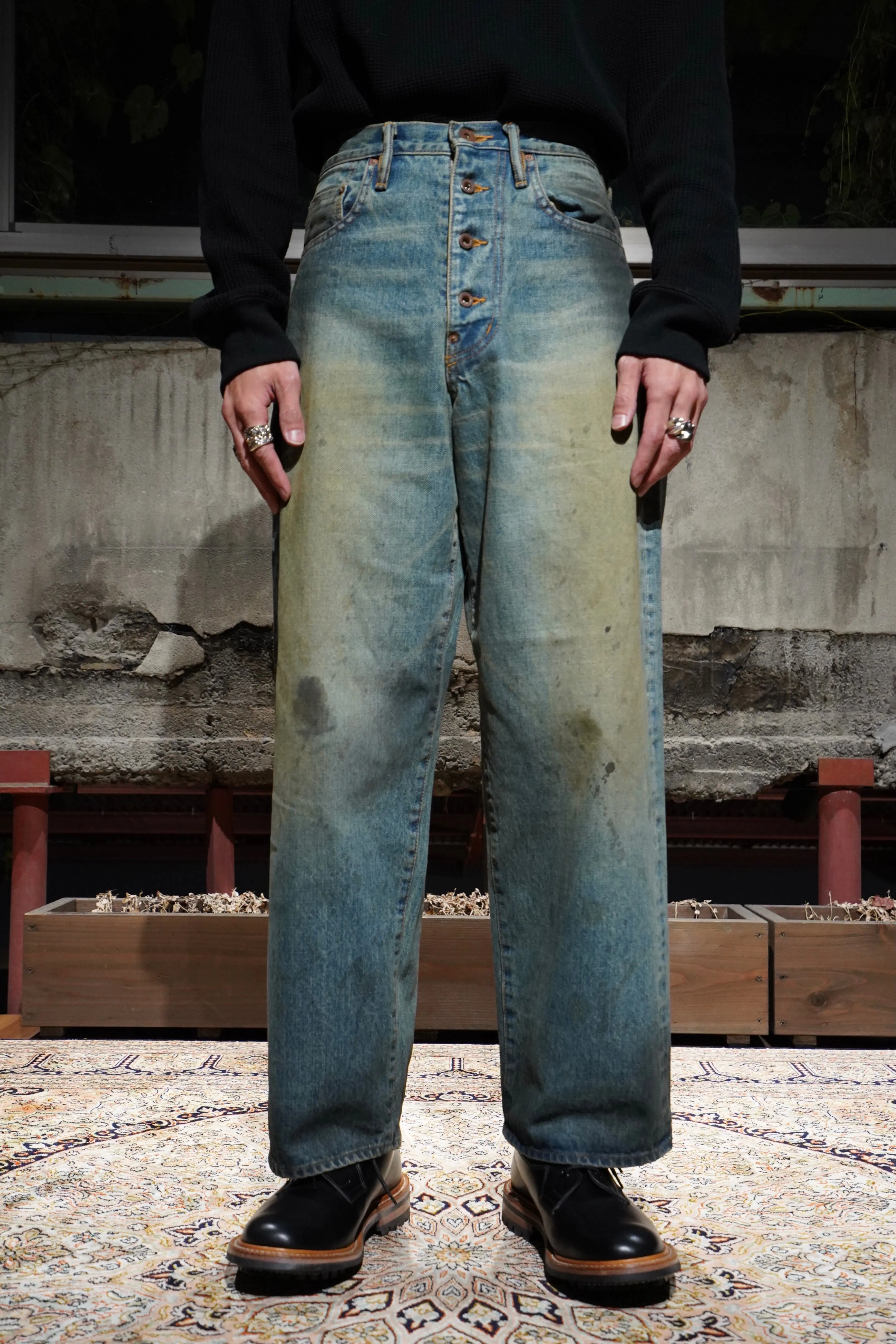 SUGARHILL OILED FADE DENIM PANTS