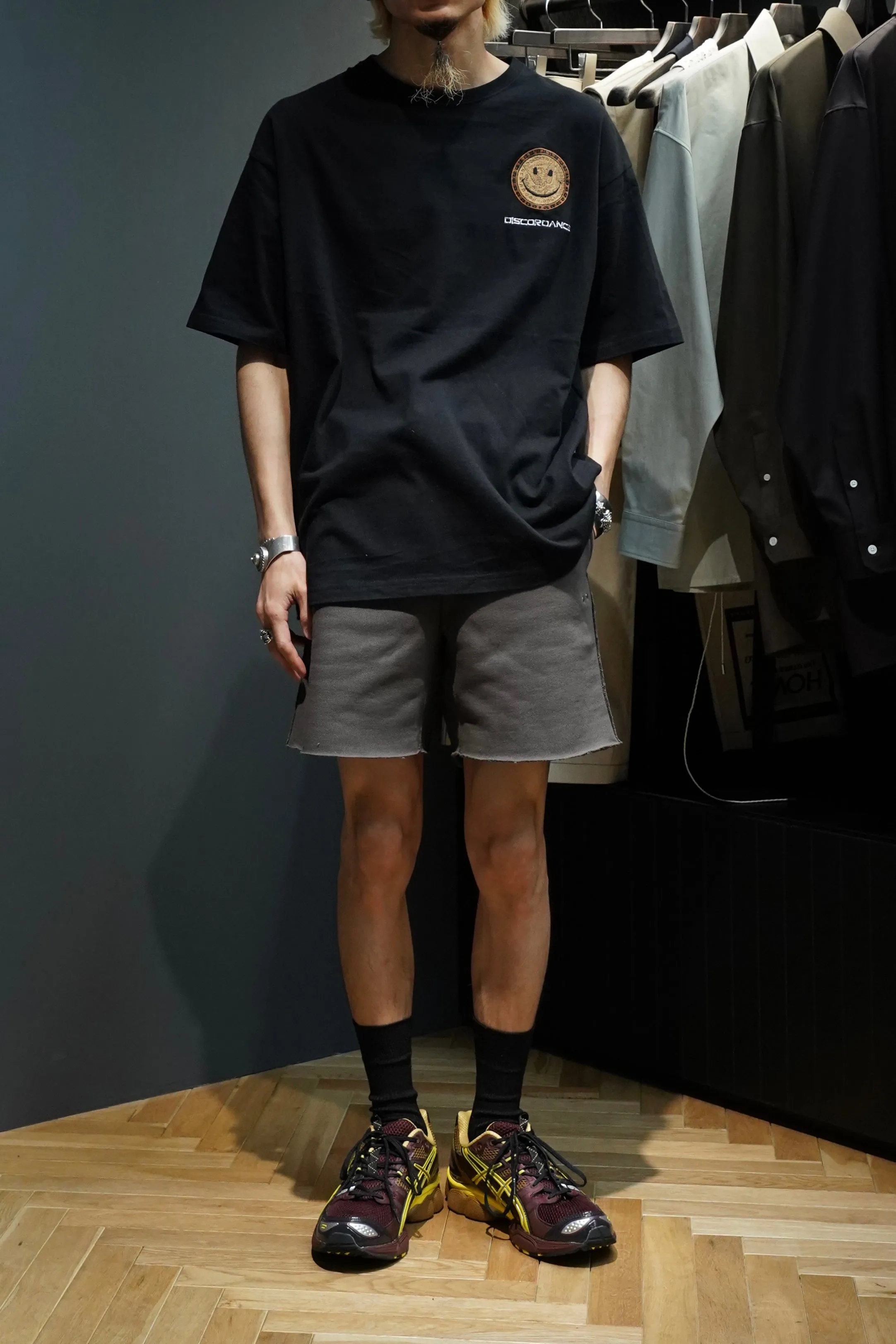SUGARHILL TIRPLE STITCHED SWEAT HALF PANTS(ASH GRAY)