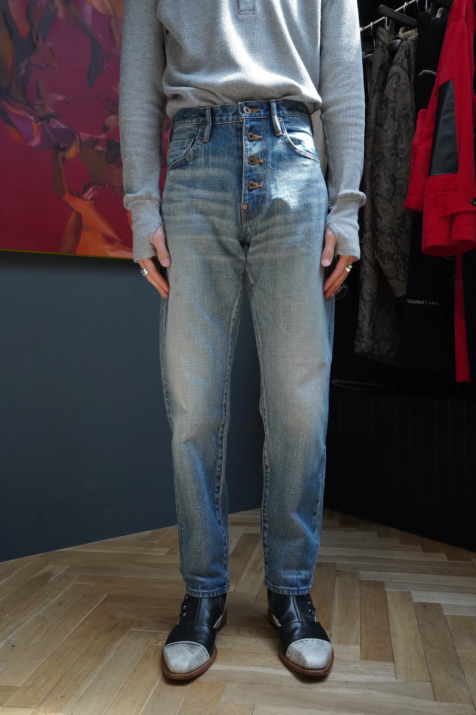 SUGARHILL TYPE 502 FAED DENIM PANTS