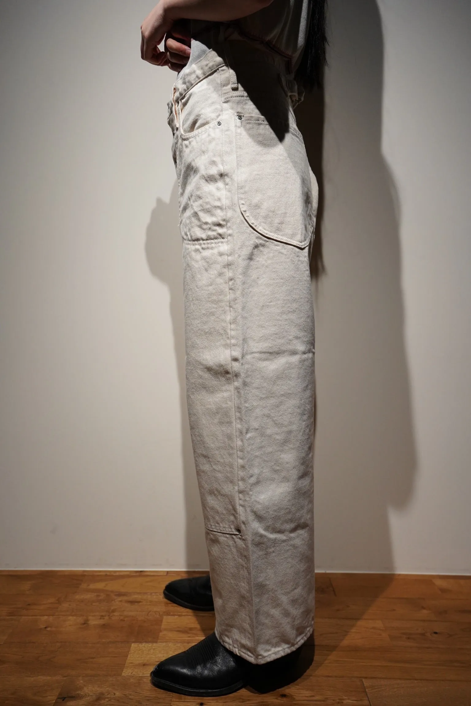 SUGARHILL WASHED DOUBLE KNEE PANTS (OFF WHITE)