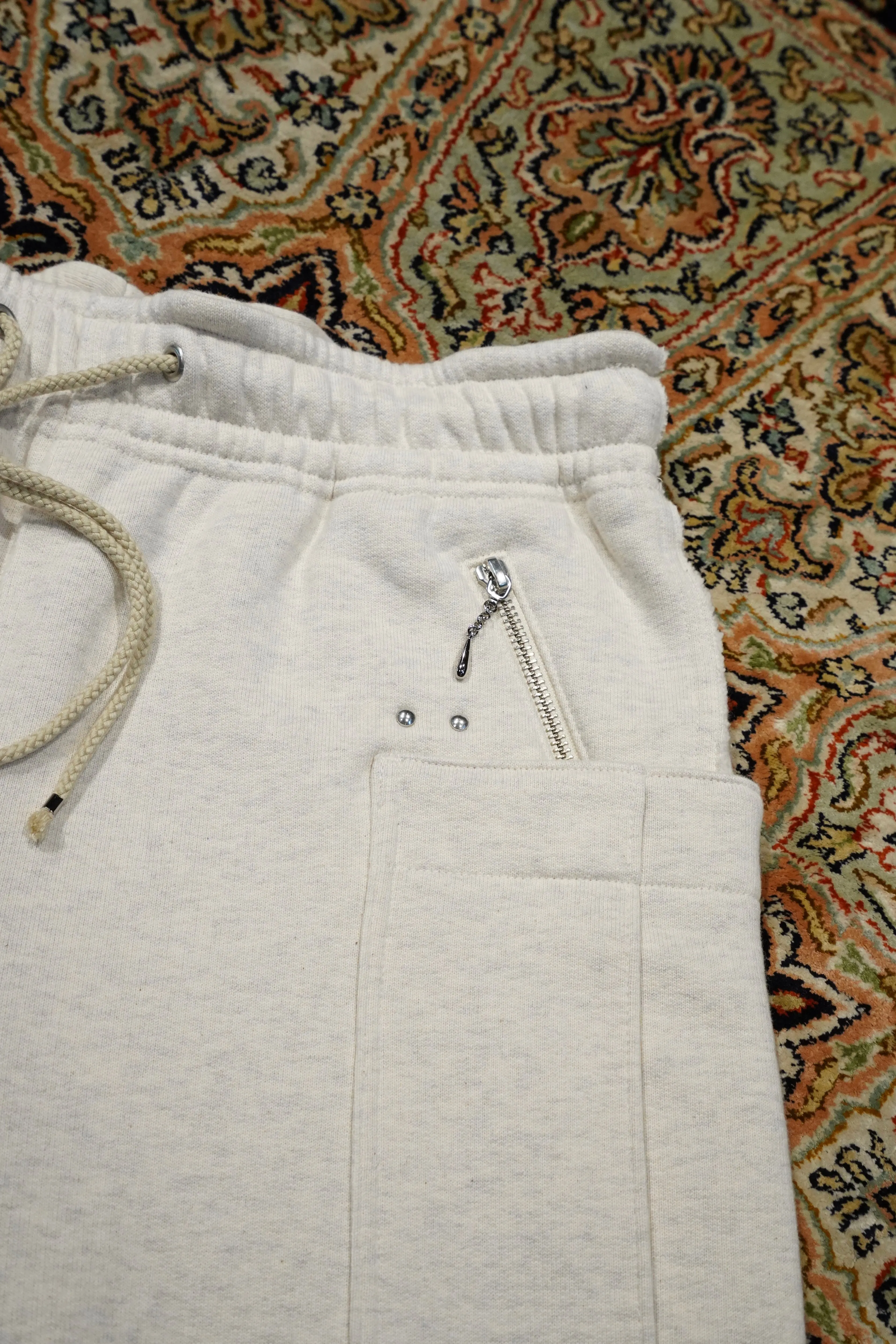 SUGARHILL ZIP-UP HALF SWEAT TROUSERS (IVORY WHITE)