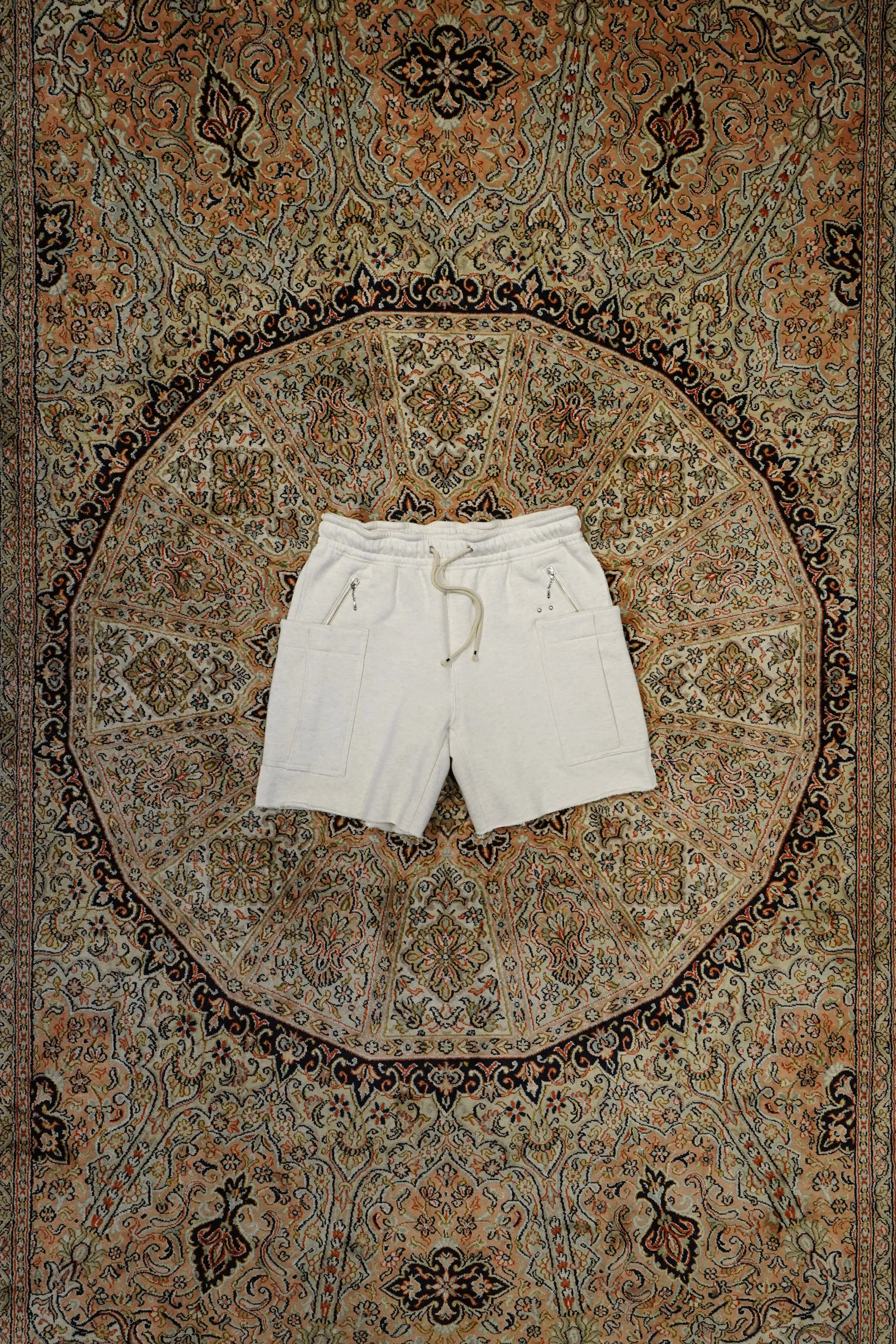 SUGARHILL ZIP-UP HALF SWEAT TROUSERS (IVORY WHITE)