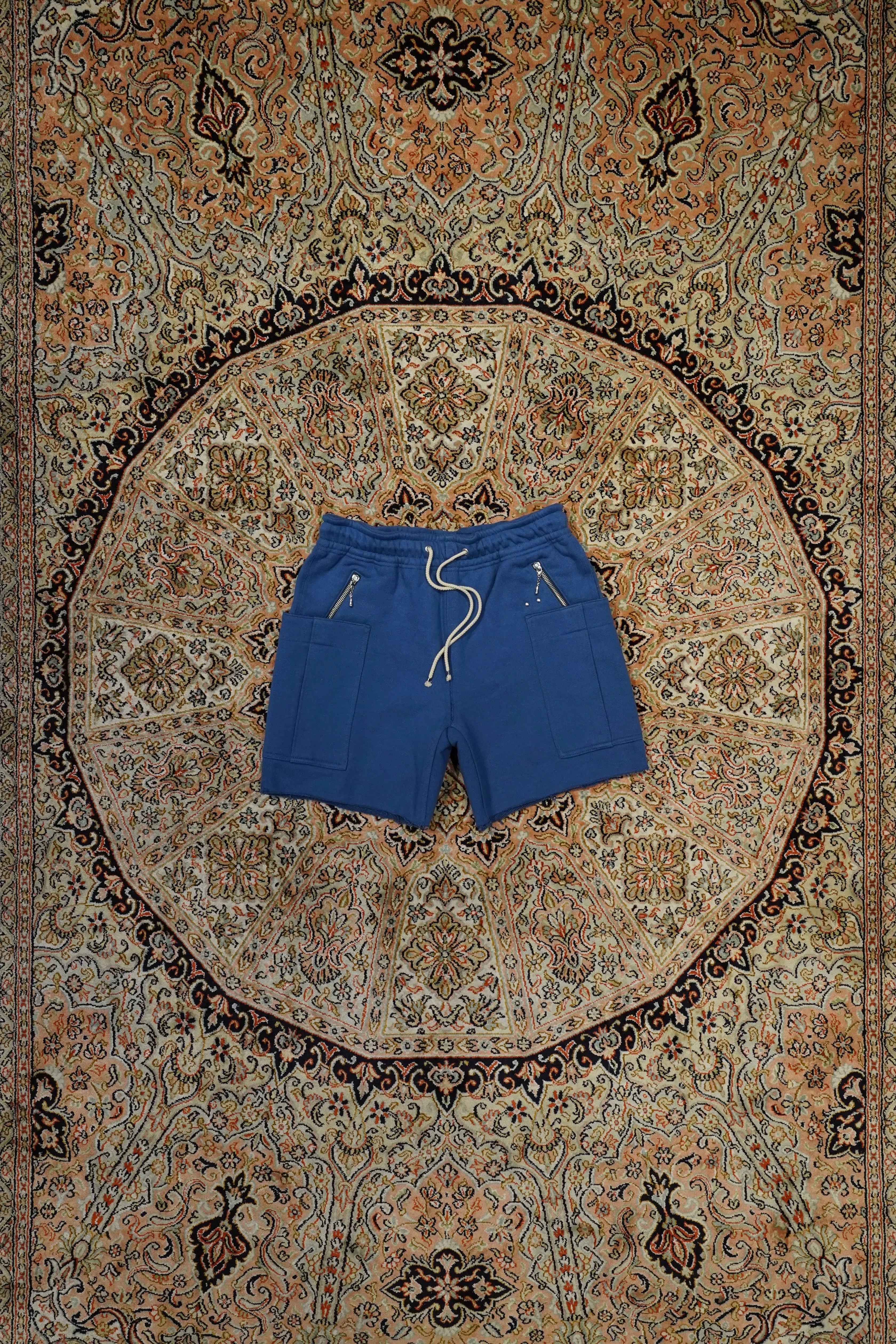 SUGARHILL ZIP-UP HALF SWEAT TROUSERS (PALE NAVY)