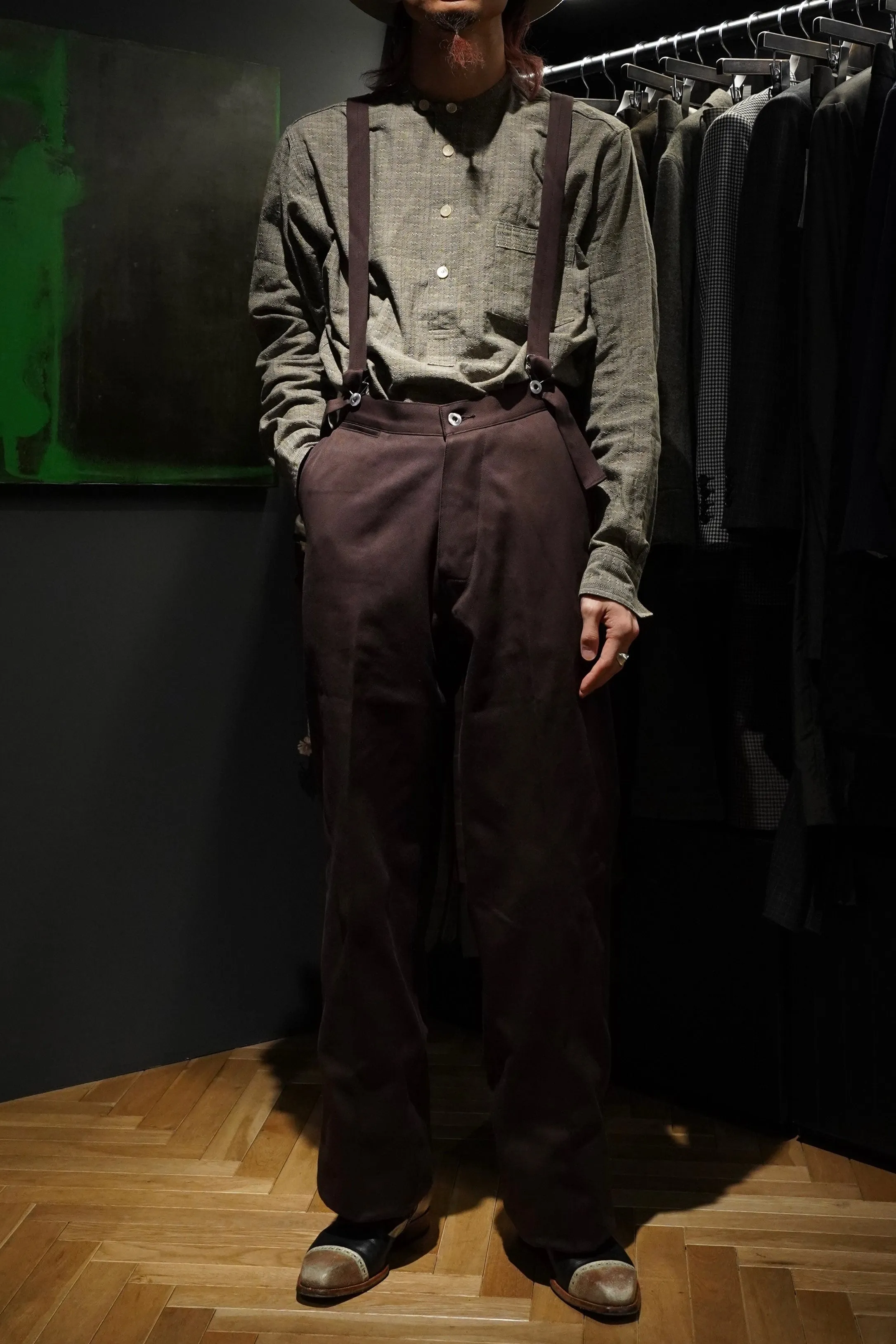 Taiga Takahashi CINCH-BACKED TROUSERS (BROWN)