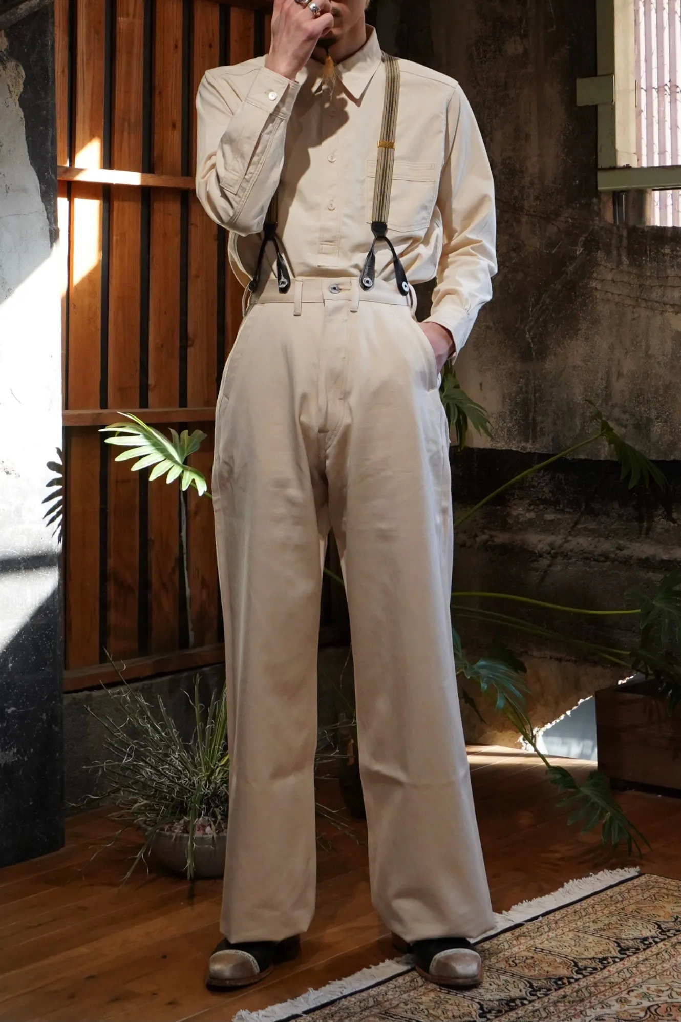Taiga Takahashi ENGINEER TROUSERS (IVORY)