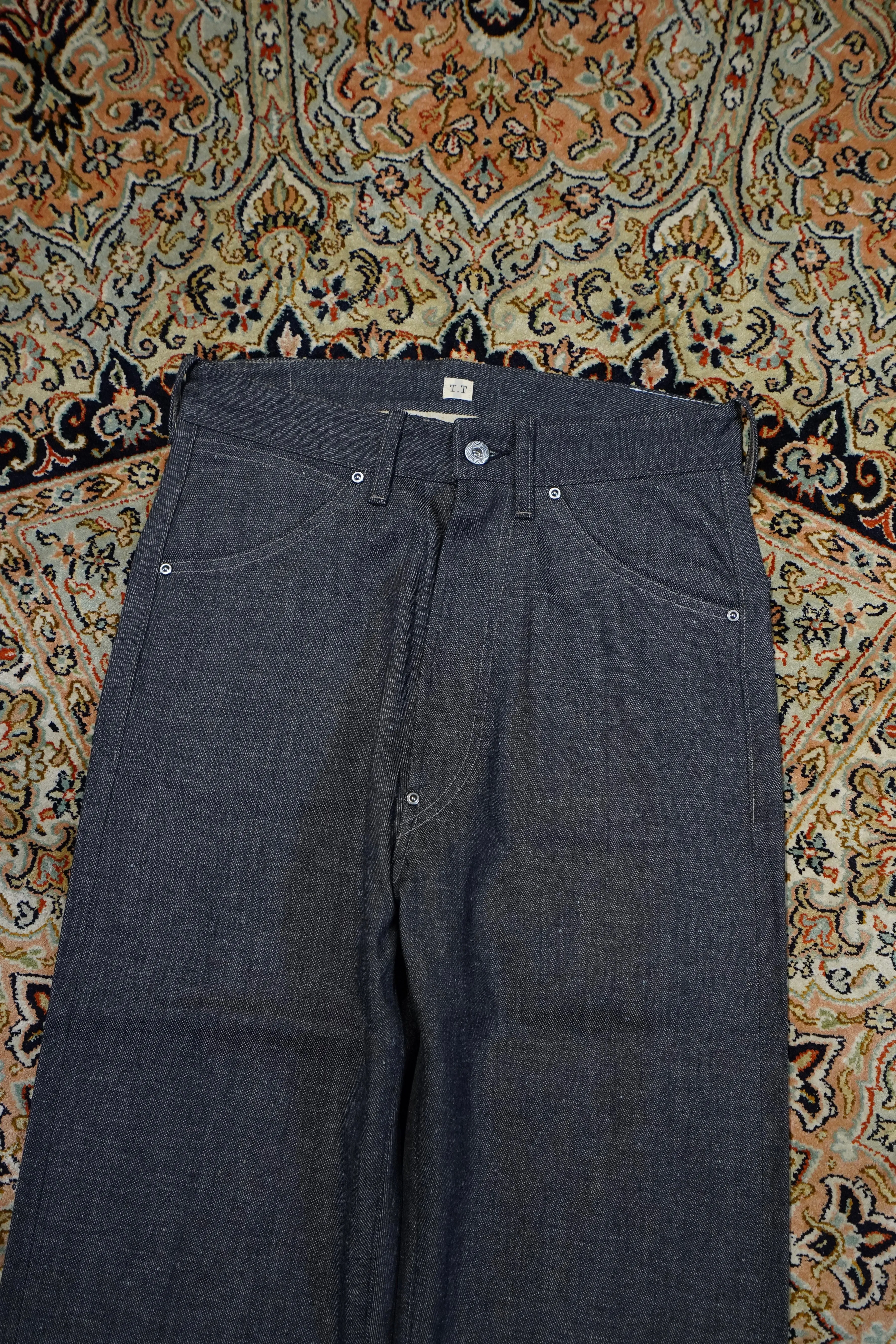 Taiga Takahashi MODIFIED DENIM WORK TROUSERS (RAW INDIGO)
