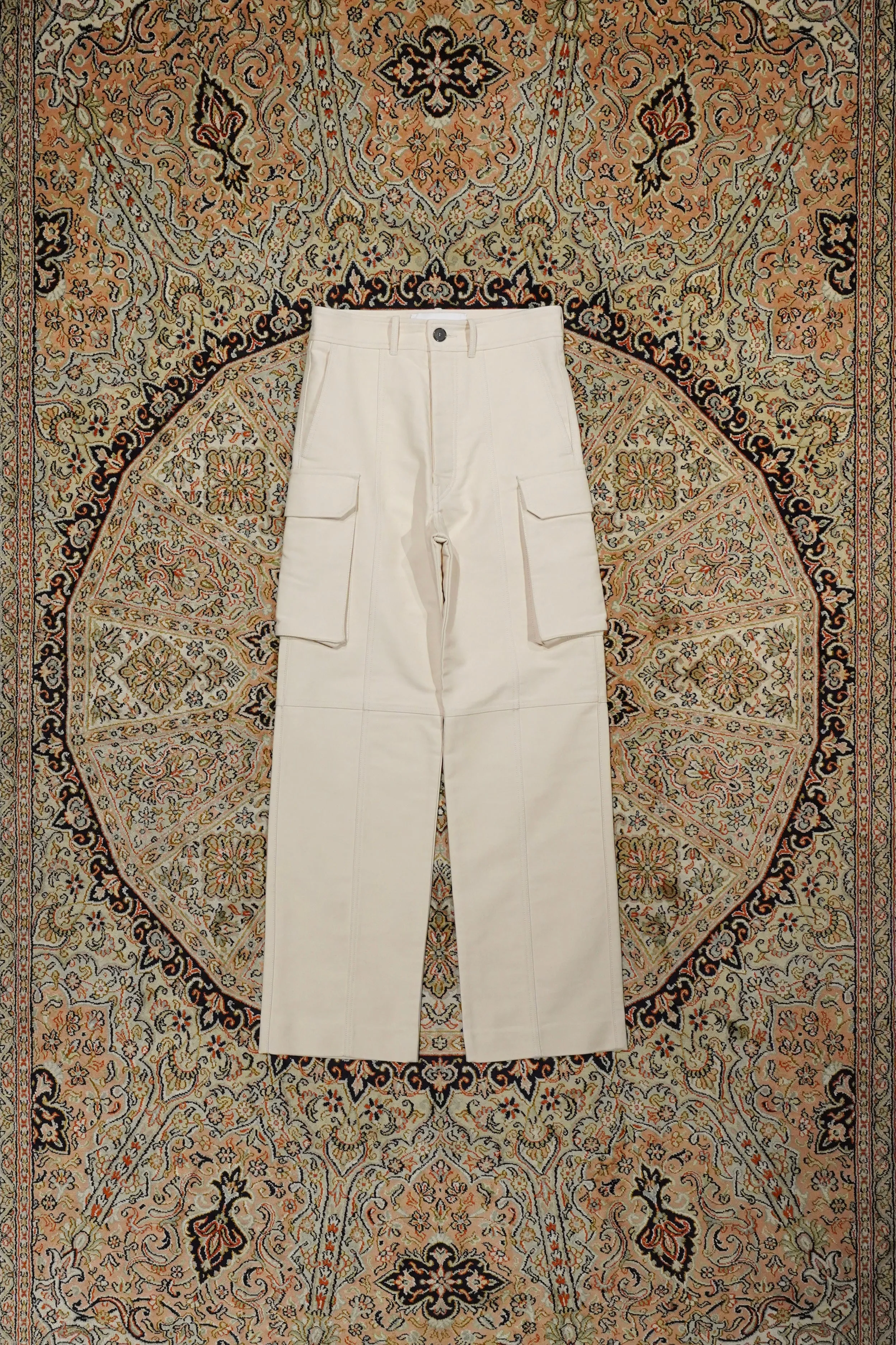 UNIFORME STITCH-DETAIL FLAP-POCKET TROUSERS